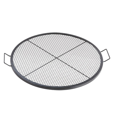 VEVOR X-Marks Fire Pit Grill Grate, Round Cooking Grate, Heavy Duty Steel Campfire BBQ Grill Grid with Handle and Support X Wire, Portable Camping Cookware for Outside Party & Gathering, 36 Inch Black 