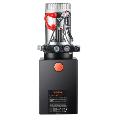 VEVOR Hydraulic Pump, 10 Quart Hydraulic Power Unit, Double Acting Dump Trailer Pump, 0.91 GPM Flow Rate, 3200 PSI Max Relief Pressure, DC 12V Hydraulic Pump for Dump Trailer Car Lifting 