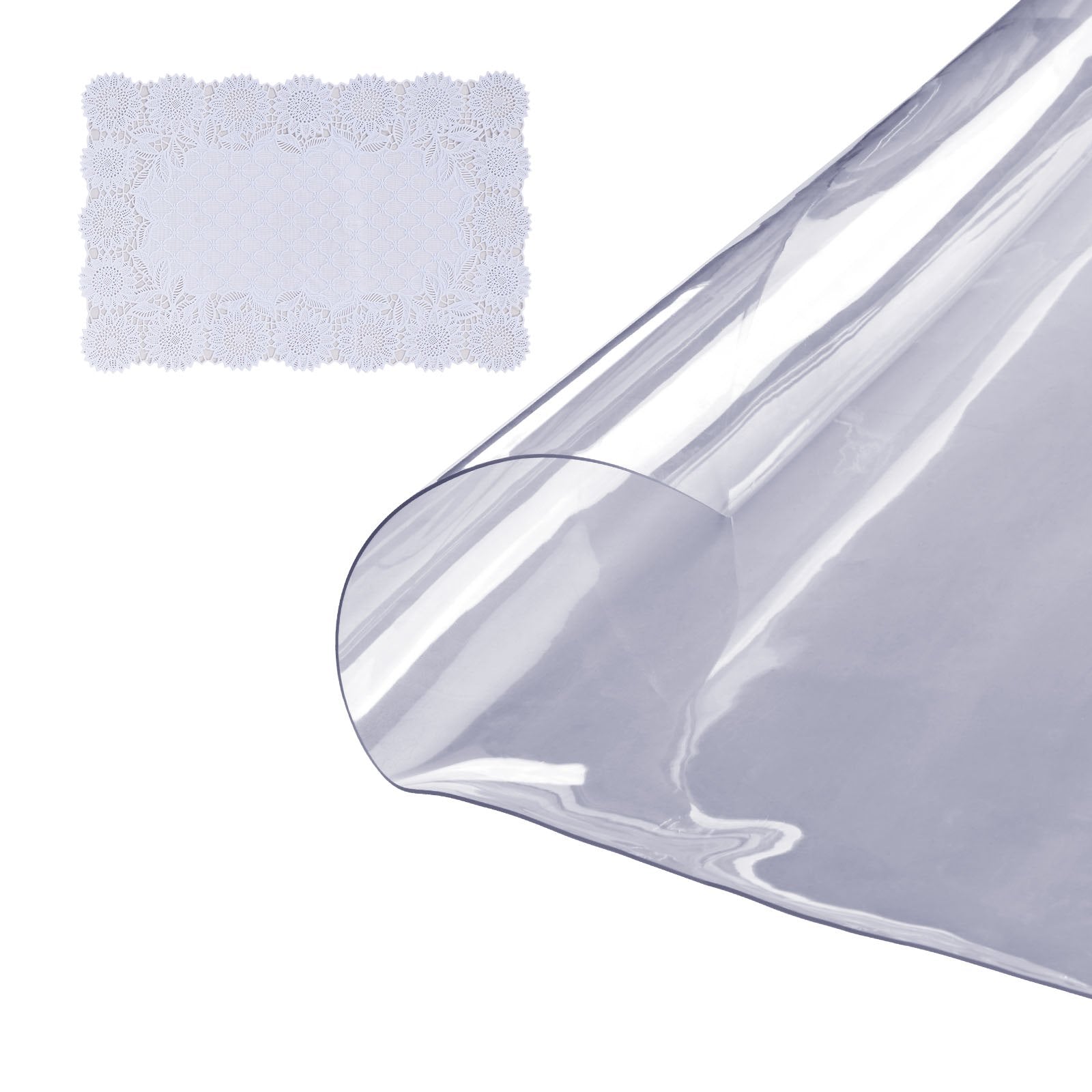 VEVOR Clear Table Cover Protector, 42 inch/1068 mm Round Table Cover, 1.5 mm Thick PVC Plastic Tablecloth, Waterproof Desktop Protector for Writing Desk, Coffee Table, Dining Room Table 