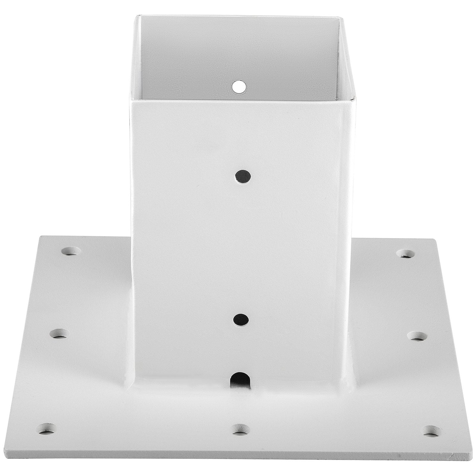 Vevor Post Base Mailbox Base Plate 4"x4" White Powder-coated Steel Surface Mount 