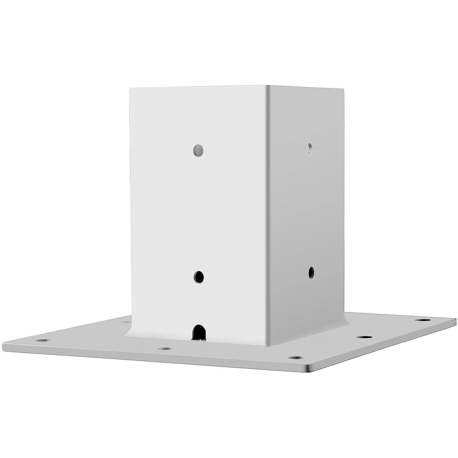 Vevor Post Base Mailbox Base Plate 4"x4" White Powder-coated Steel Surface Mount 