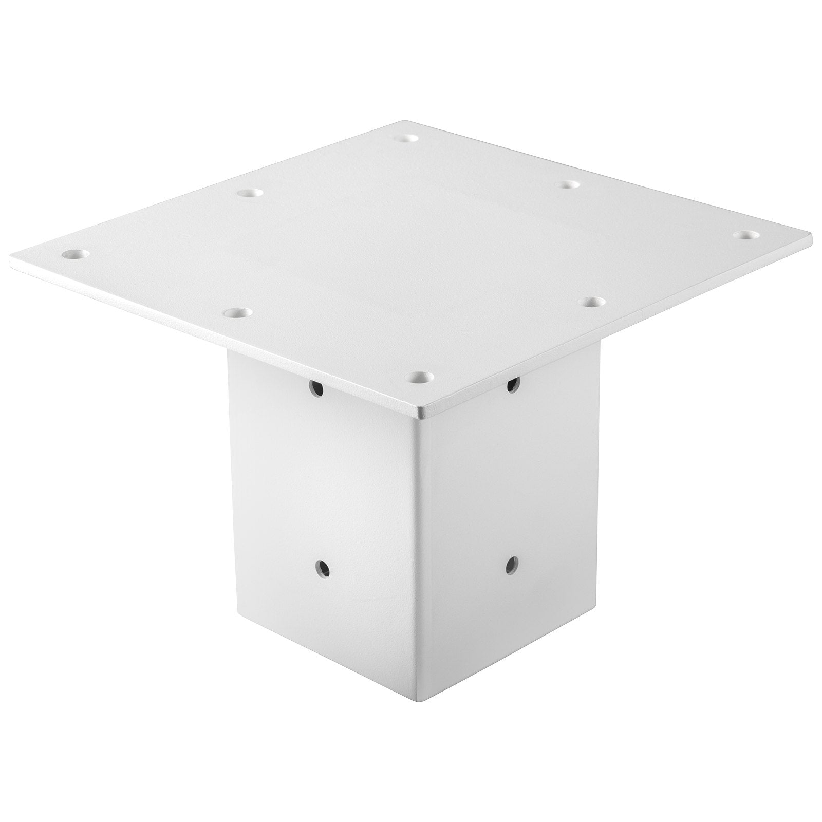 Vevor Post Base Mailbox Base Plate 4"x4" White Powder-coated Steel Surface Mount 