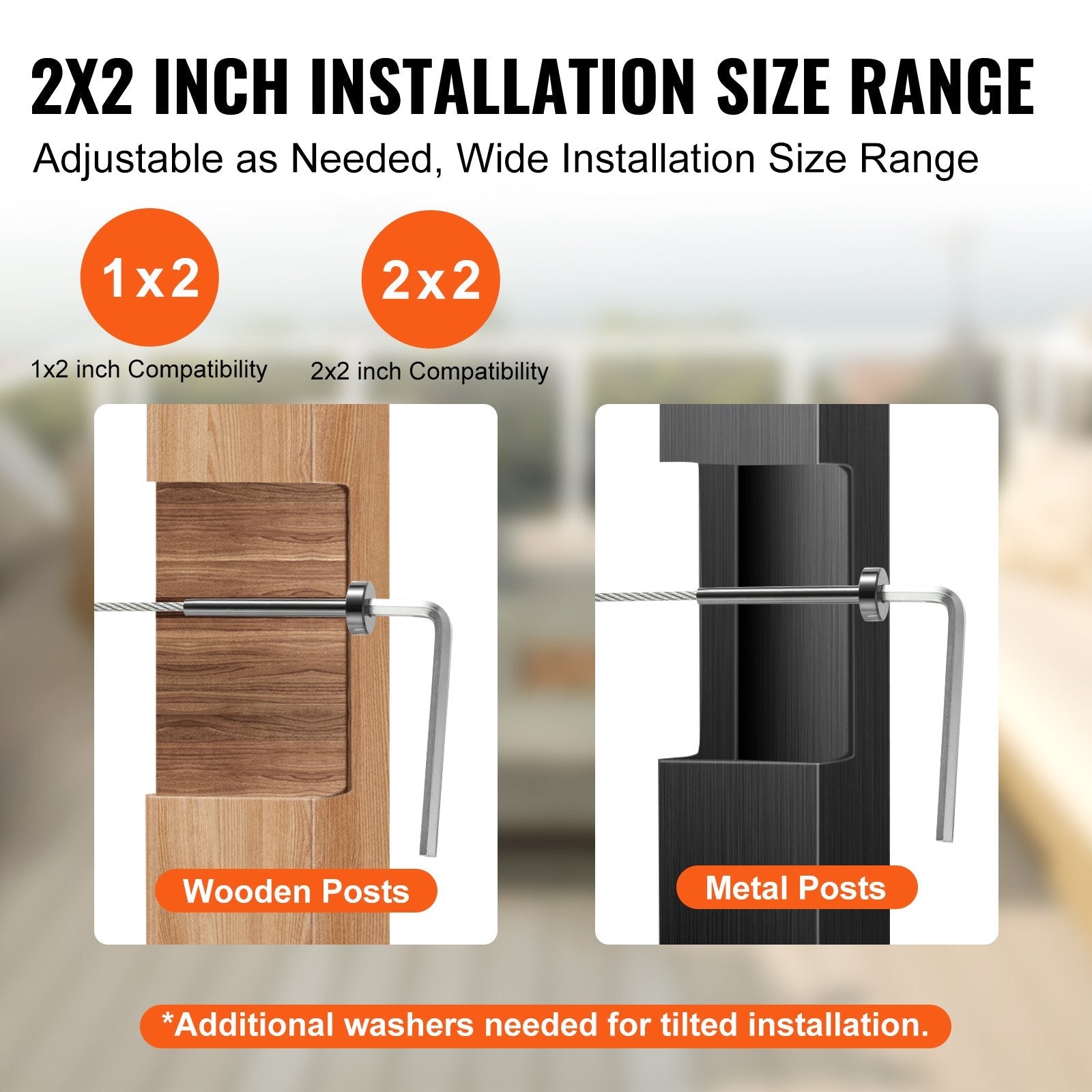 VEVOR 40 Pack Invisible Cable Railing kit, T316 Stainless Steel 1/8" Invisible Receiver and Swage Stud End for Cable Railing, Swage Tensioner 1/8" for Wood/Metal Post, Cable Railing Hardware, Black 