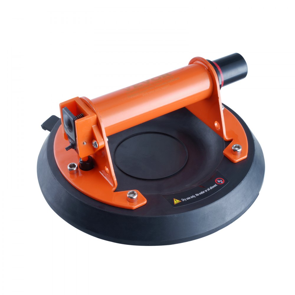 VEVOR Glass Suction Cup, 8" 615 lbs Load Capacity, Vacuum Suction Cup with Steel Handle and Carry Box, Heavy Duty Industrial Suction Cup Lifter Tool for Glass, Granite, Tile, Metal, Wood Panel Lifting 