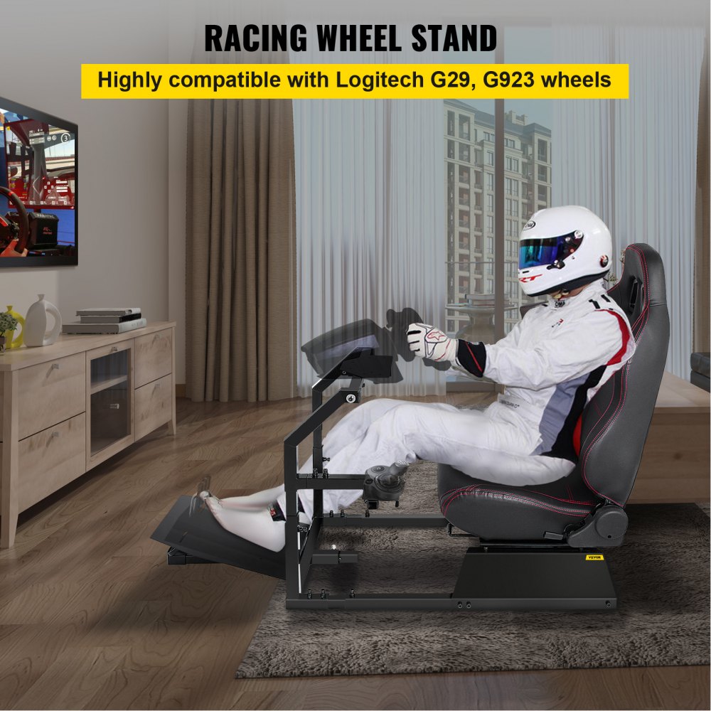 Racing Simulator Cockpit Gaming Chair W/ Stand For Logitech G920 G29 Ps3 Xbox360 