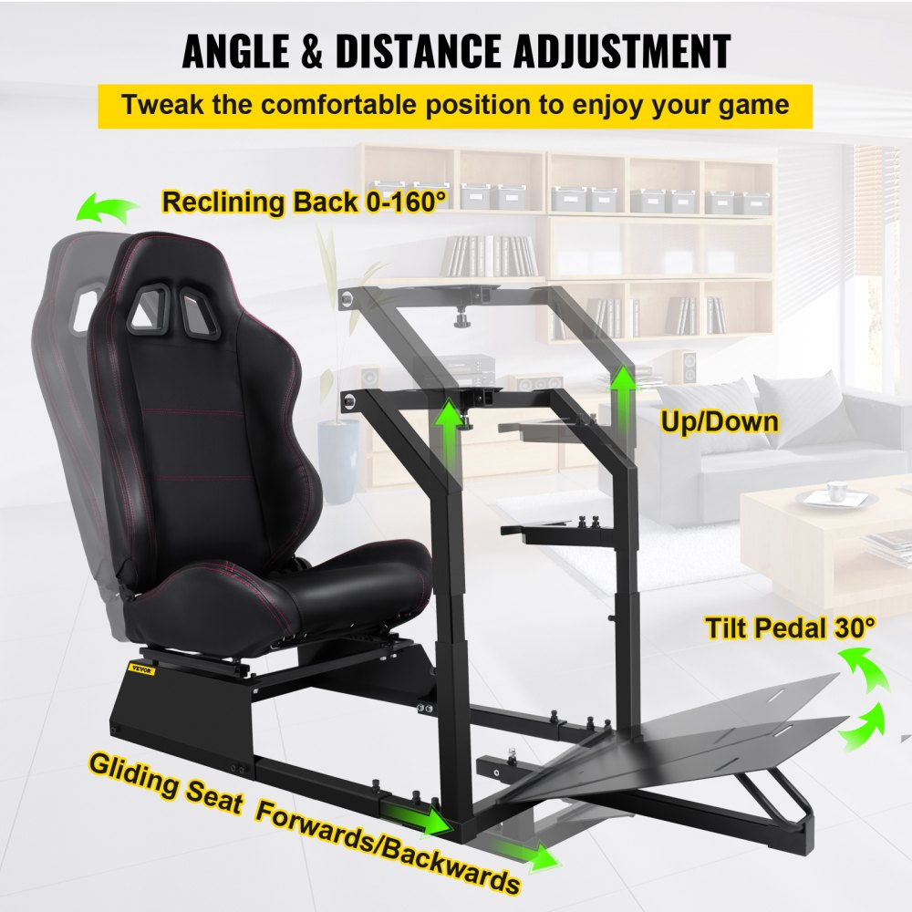 Racing Simulator Cockpit Gaming Chair W/ Stand For Logitech G920 G29 Ps3 Xbox360 