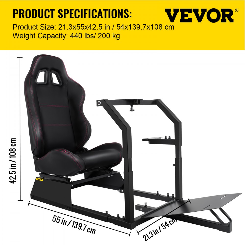 Racing Simulator Cockpit Gaming Chair W/ Stand For Logitech G920 G29 Ps3 Xbox360 