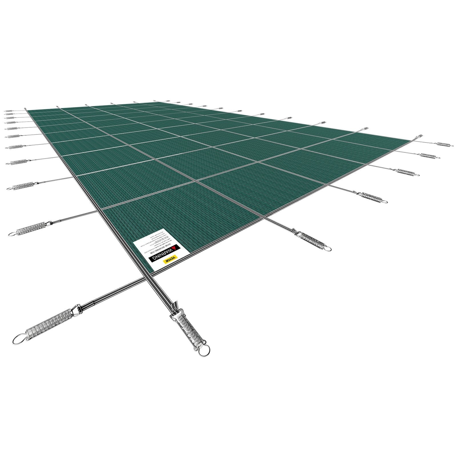 VEVOR Pool Safety Cover, Inground Pool Cover Fit for PP Material, Rectangle Inground Safety Pool Cover Green, Mesh Solid Pool Safety Cover for Swimming Pool Winter Safety Cover (16x36 ft) 