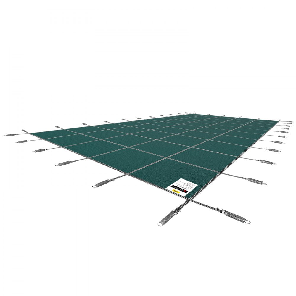 VEVOR Pool Safety Cover Fits 20 x 38 ft Rectangle Inground Safety Pool Cover Green Mesh Solid Pool Safety Cover for Swimming Pool Winter Safety Cover 