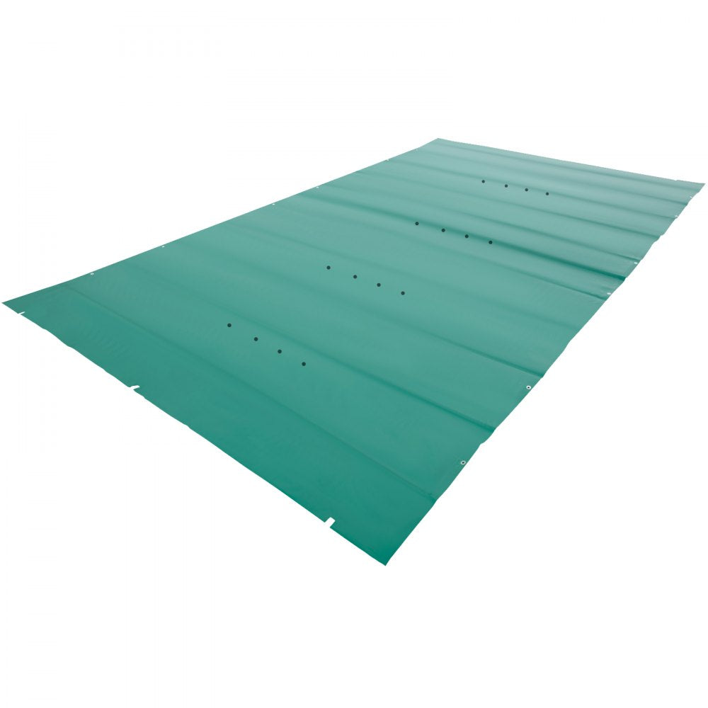 VEVOR Pool Safety Cover, 11.5x19.6 ft In-ground Pool Cover, Green PVC Pool Covers, Rectangular Safety Pool Cover In-ground Cover Solid Safety Pool Cover for Swimming Pool Winter Protection Cover 