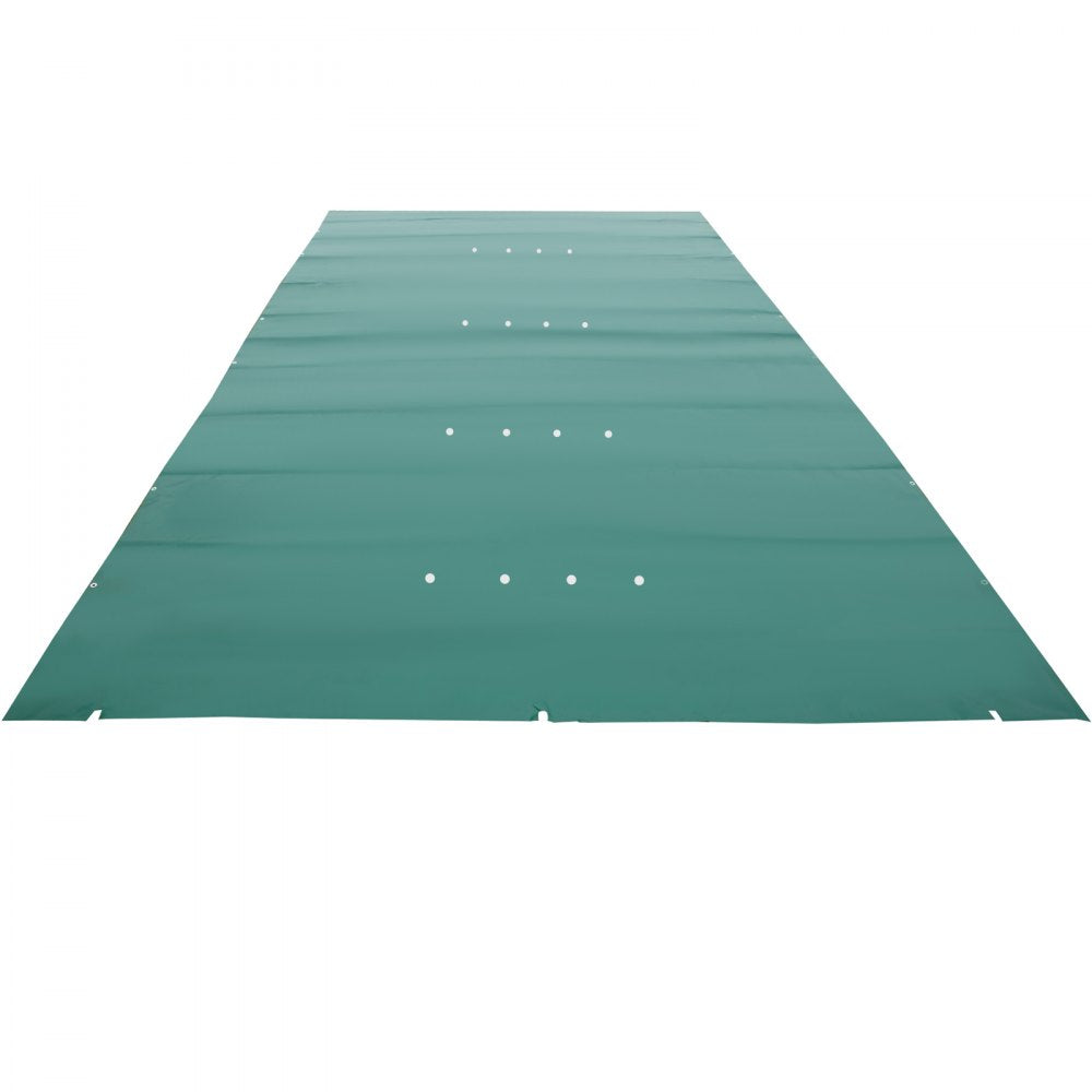 VEVOR Pool Safety Cover, 11.5x19.6 ft In-ground Pool Cover, Green PVC Pool Covers, Rectangular Safety Pool Cover In-ground Cover Solid Safety Pool Cover for Swimming Pool Winter Protection Cover 