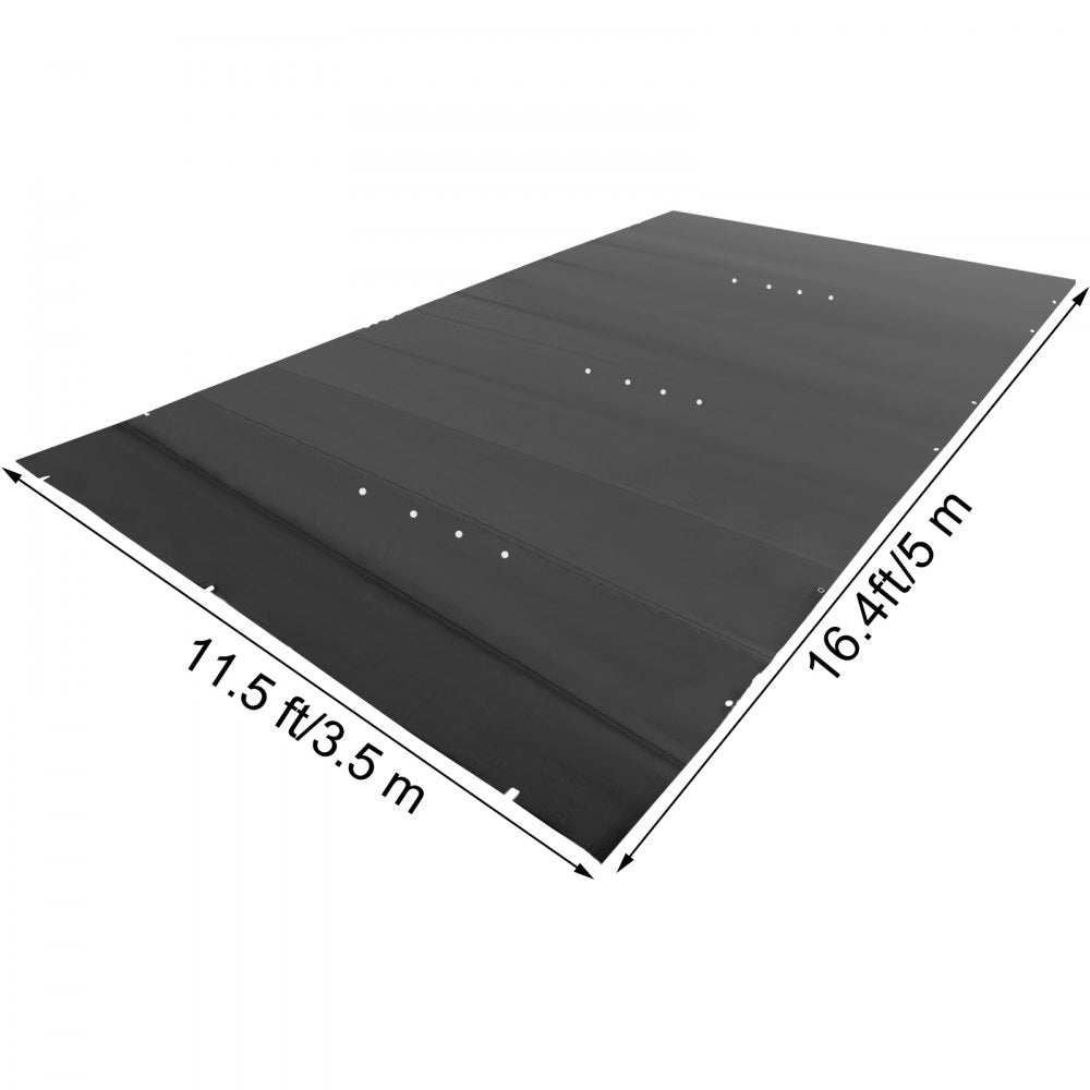 VEVOR Pool Safety Cover, 11.5x16 ft In-ground Pool Cover, Black In-ground Pool Cover, PVC Pool Covers Rectangular Safety Pool Cover Solid Safety Pool Cover for Swimming Pool Winter Protection Cover 
