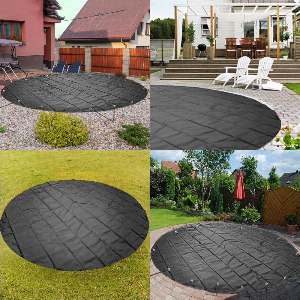 VEVOR Pool Safety Cover, 23 ft Dia. In-ground Pool Cover, Charcoal PVC Pool Covers, Round Safety Pool Cover In-ground Safety Cover Solid Safety Pool Cover for Swimming Pool Winter Protection Cover 
