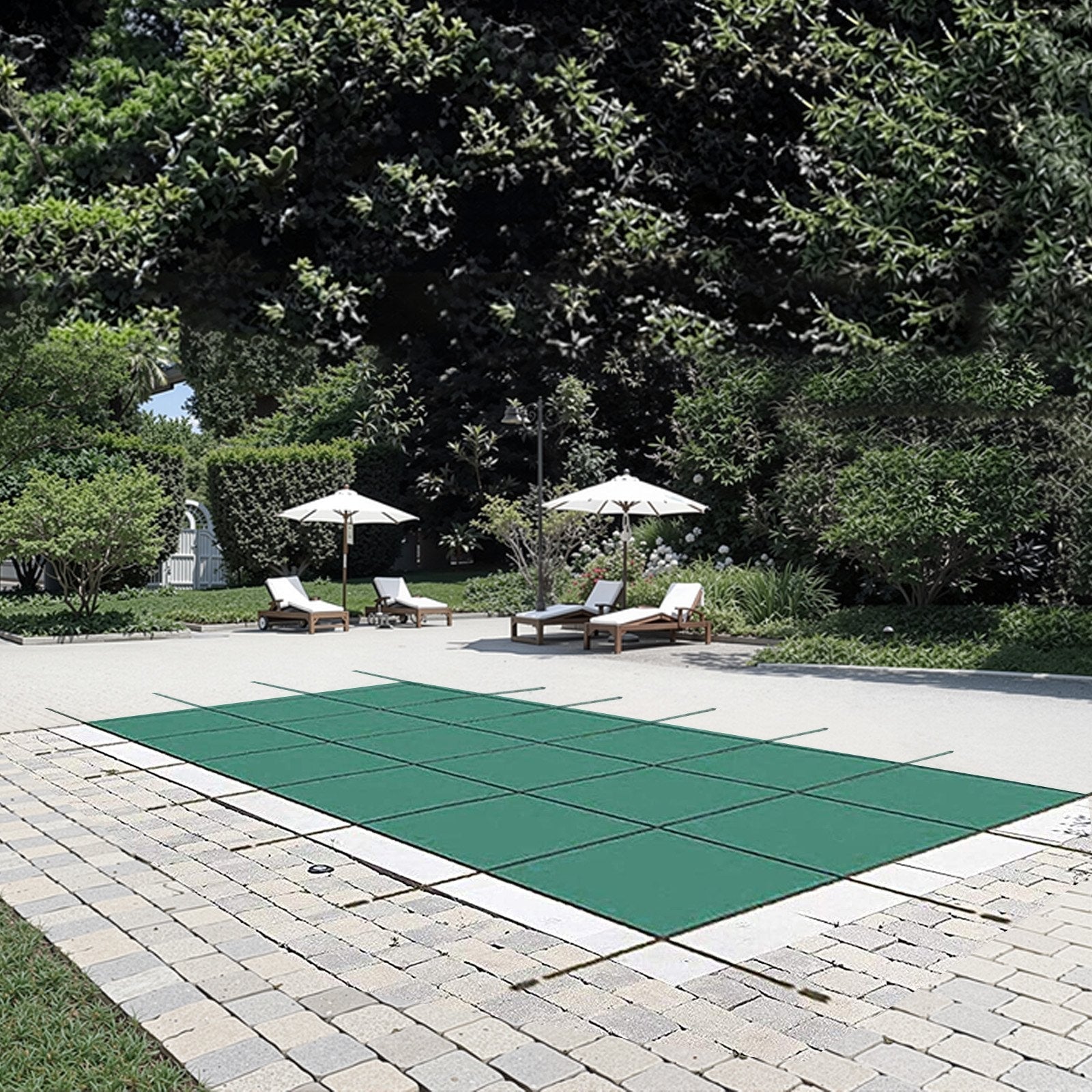 VEVOR Inground Pool Safety Cover Winter Pool Cover 14 x 26 ft with Anchor Tools 