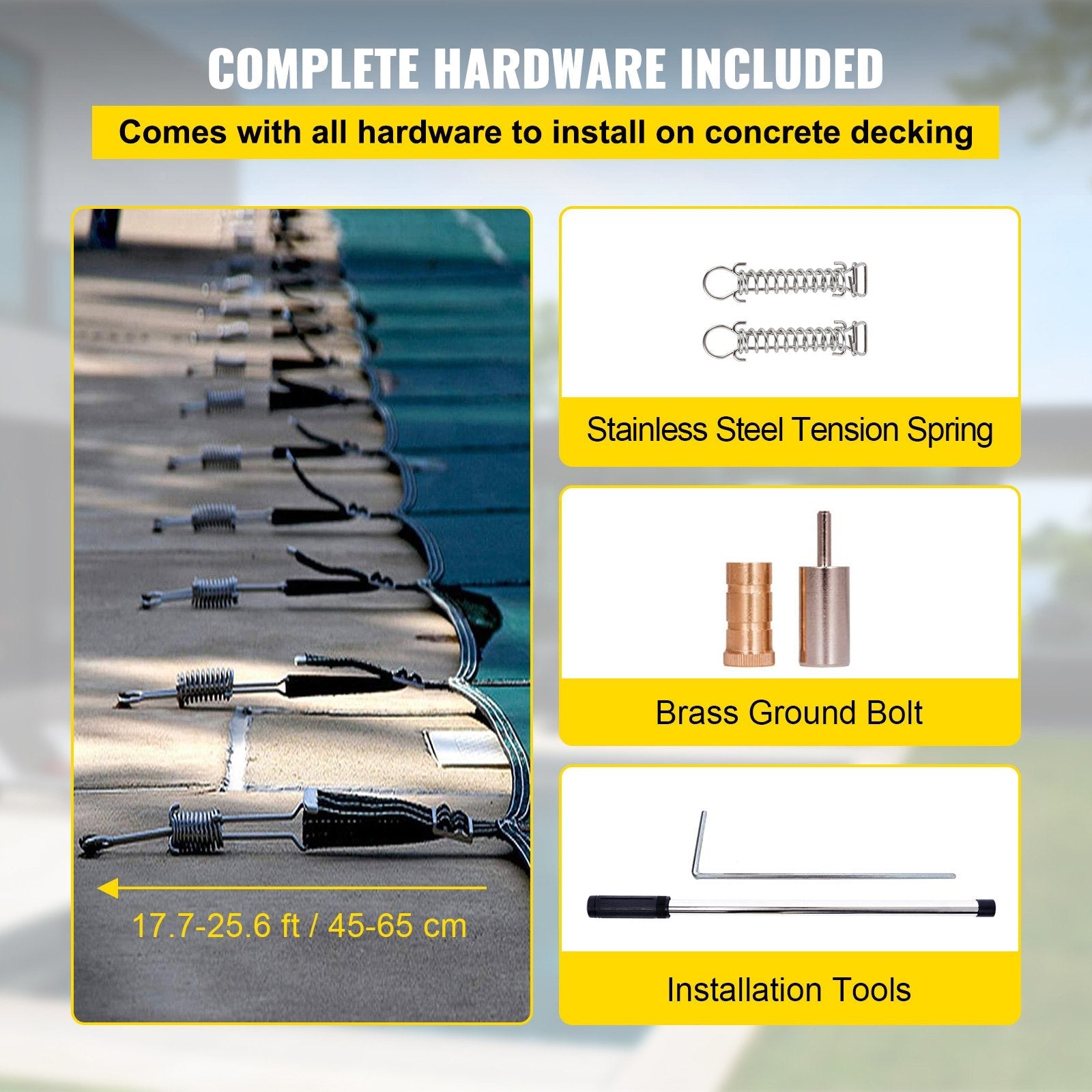VEVOR Inground Pool Safety Cover Winter Pool Cover 20 x 42 ft with Anchor Tools 