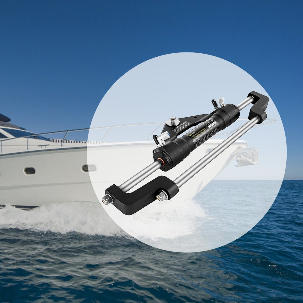 VEVOR Hydraulic Steering Cylinder 300HP, Hydraulic Steering, Front Mount, Hydraulic Outboard Steering Cylinder for Marine Boat Steering System 