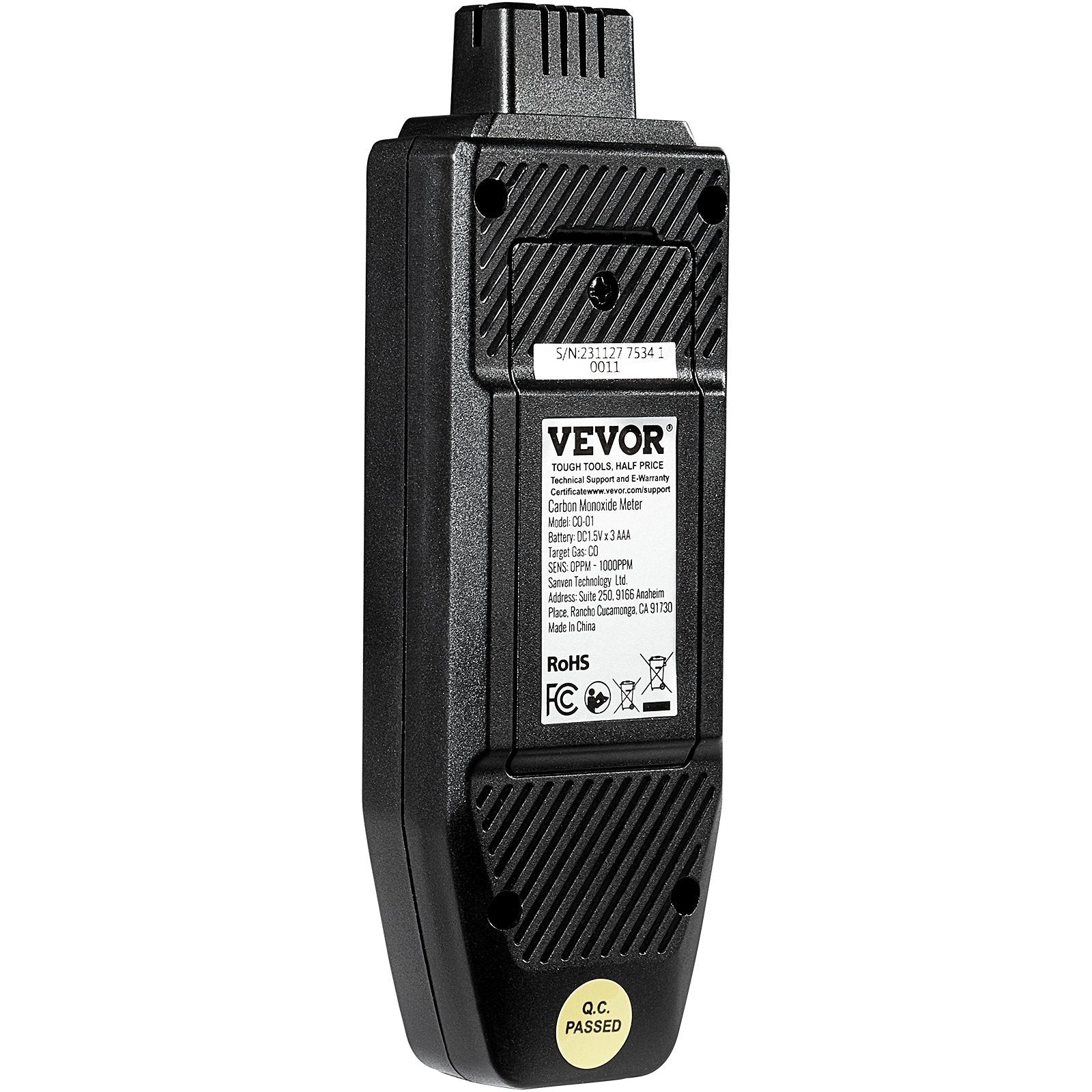 VEVOR Carbon Monoxide Detectors, 0-1000PPM Portable CO Detector with Audible & Visual Alarm, Handheld CO Gas Meter Tester with Temp Sensor, LCD Backlit Screen for Industrial/Home (Include 3 x Battery) 