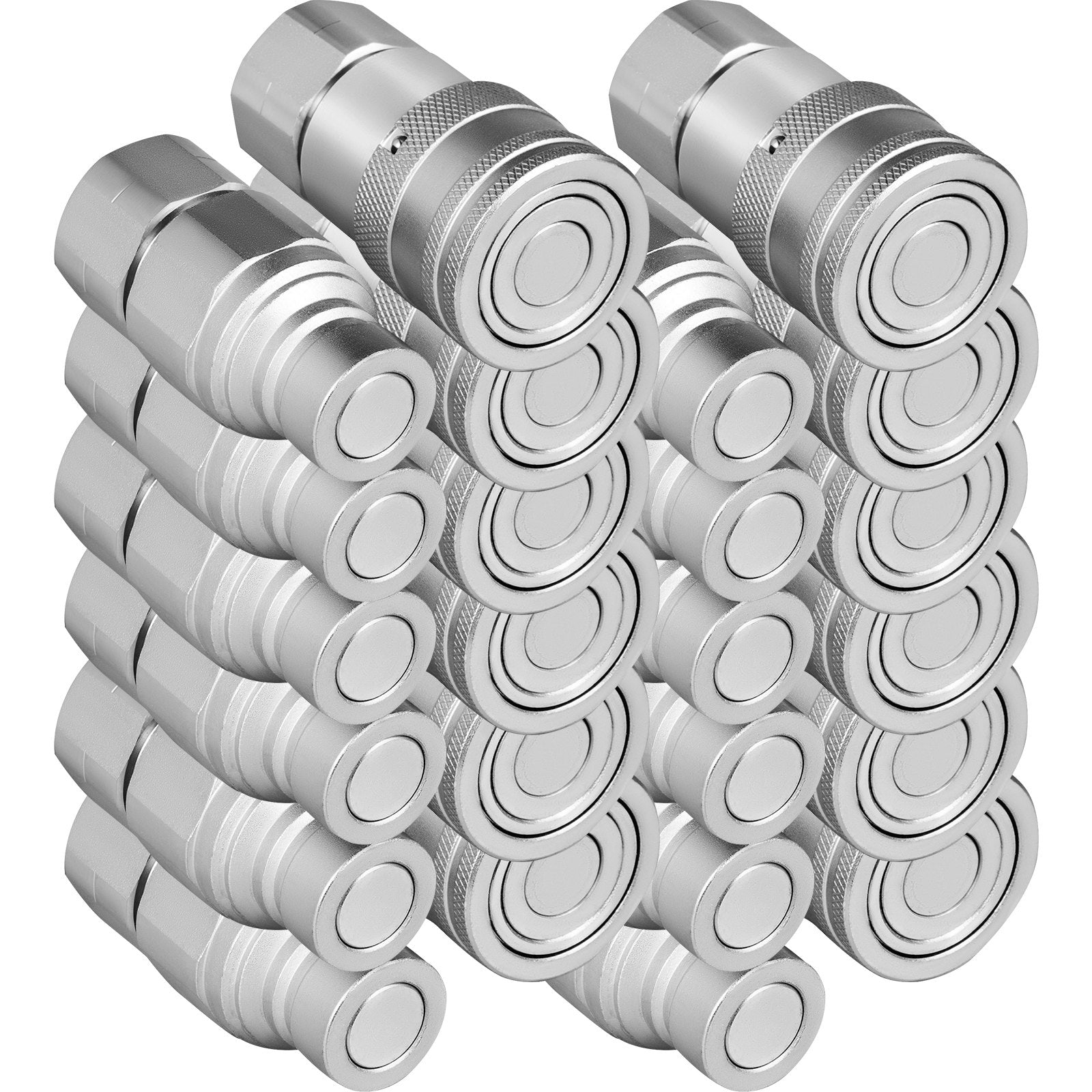 VEVOR Skid Steer Hydraulic Quick Connect 1/2" Body Hydraulic Coupler 1/2" NPT Hydraulic Coupling Quick Connect 2 Pairs Hydraulic Quick Coupler 27.6 MPa (ISO 16028) (12 Pairs) 
