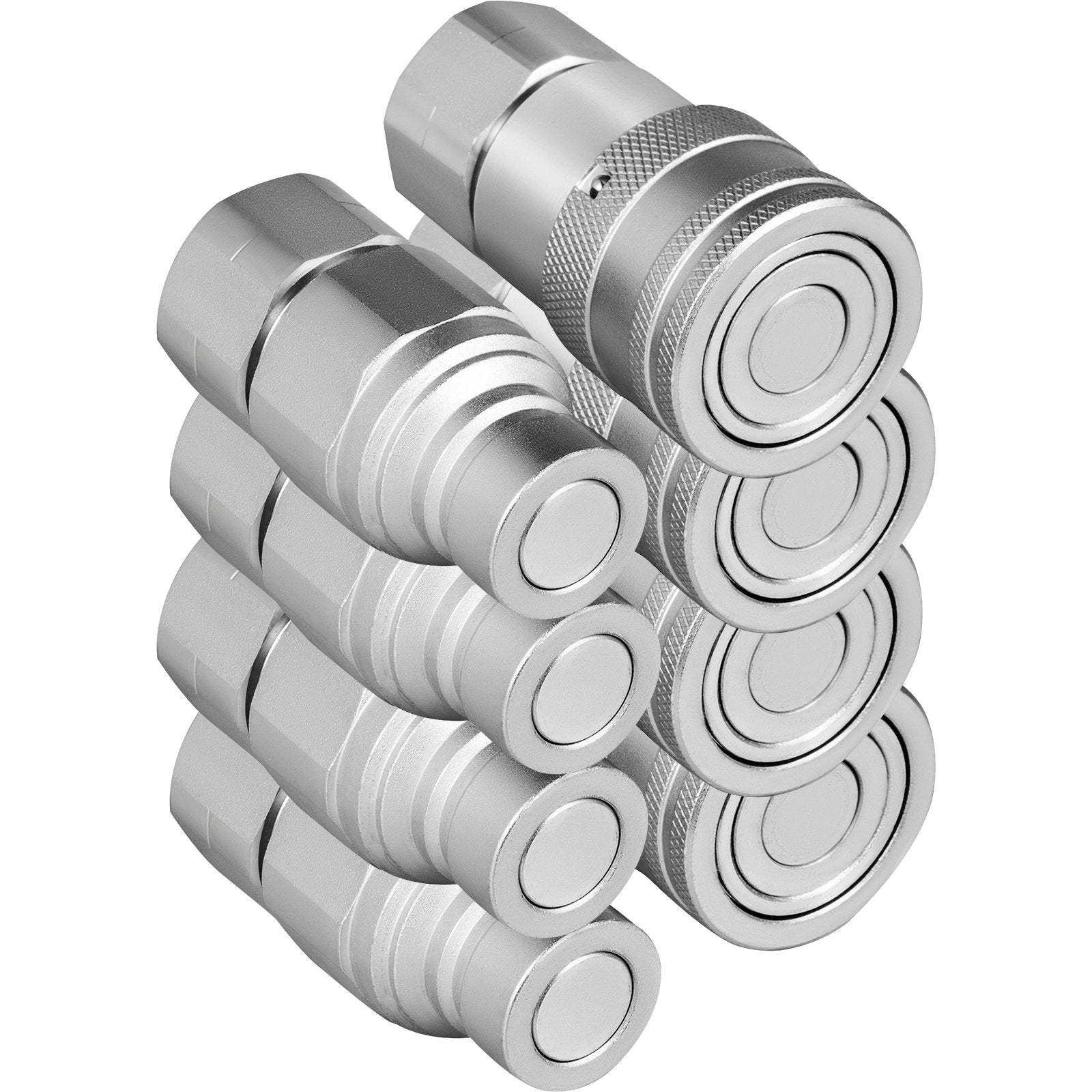 VEVOR Hydraulic Coupler 1/2 Body with 1/2" NPT Thread 27.6 MPa Hydraulic Quick Connect 4 Pairs Hydraulic Coupling Quick Connect 45.5 L/min Hydraulic Quick Coupler 