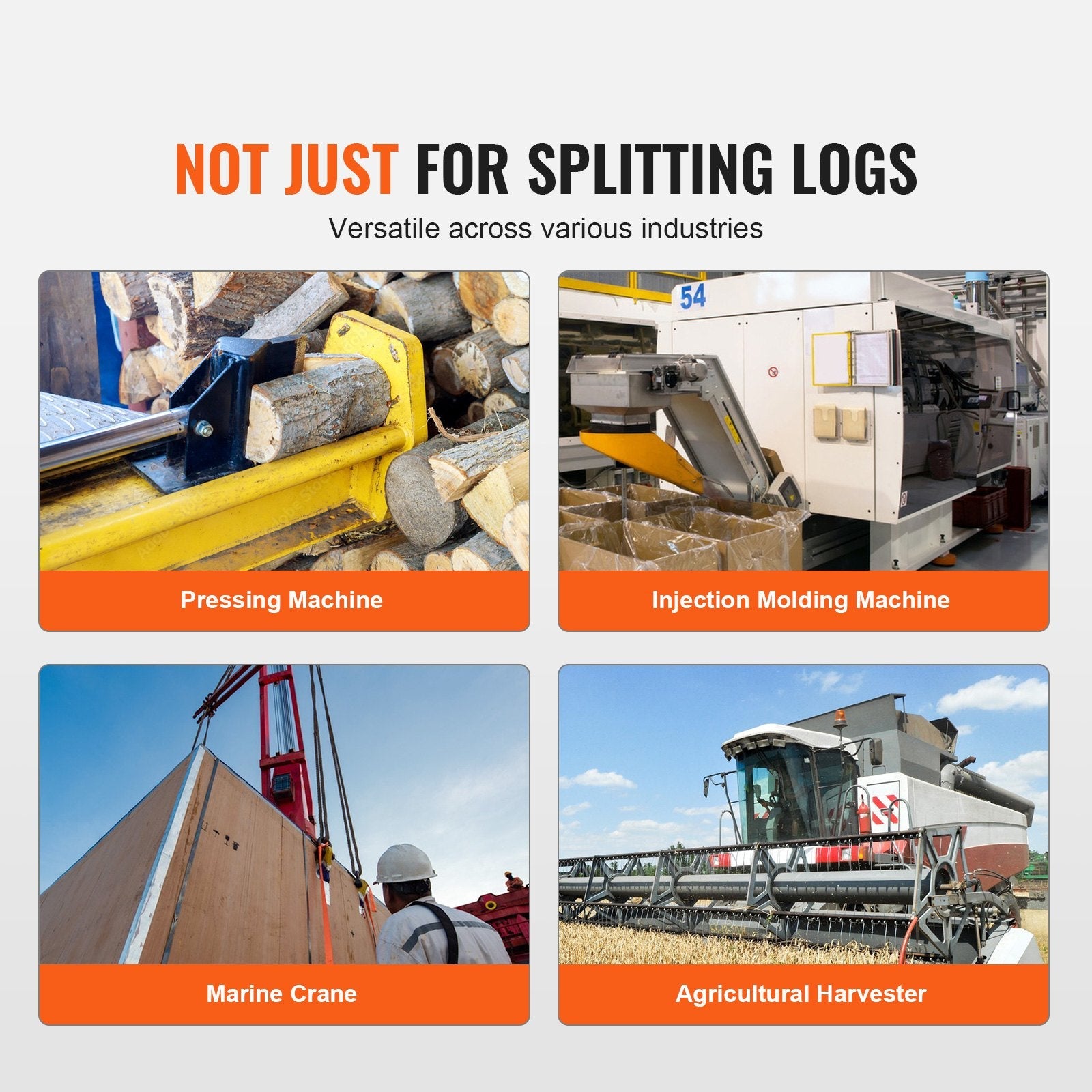 VEVOR Hydraulic Log Splitter Pump, 11GPM, 2 Stage 3000PSI Wood Log Splitter Pump, 1'' Inlet 1/2'' NPT Outlet 3600 RPM Aluminum Hydraulic Gear Pump, for Small Engine Mounting Log Splitters Snowplow 