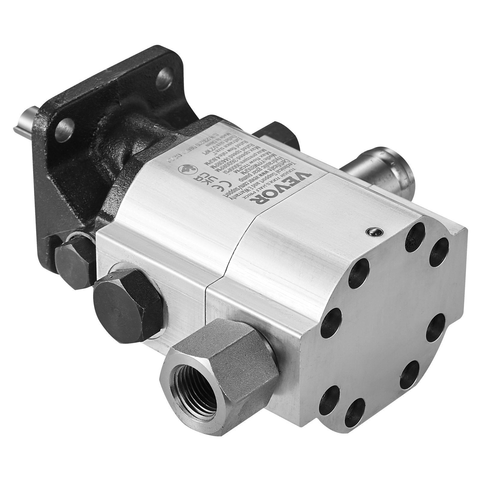 VEVOR Hydraulic Log Splitter Pump, 11GPM, 2 Stage 3000PSI Wood Log Splitter Pump, 1'' Inlet 1/2'' NPT Outlet 3600 RPM Aluminum Hydraulic Gear Pump, for Small Engine Mounting Log Splitters Snowplow 