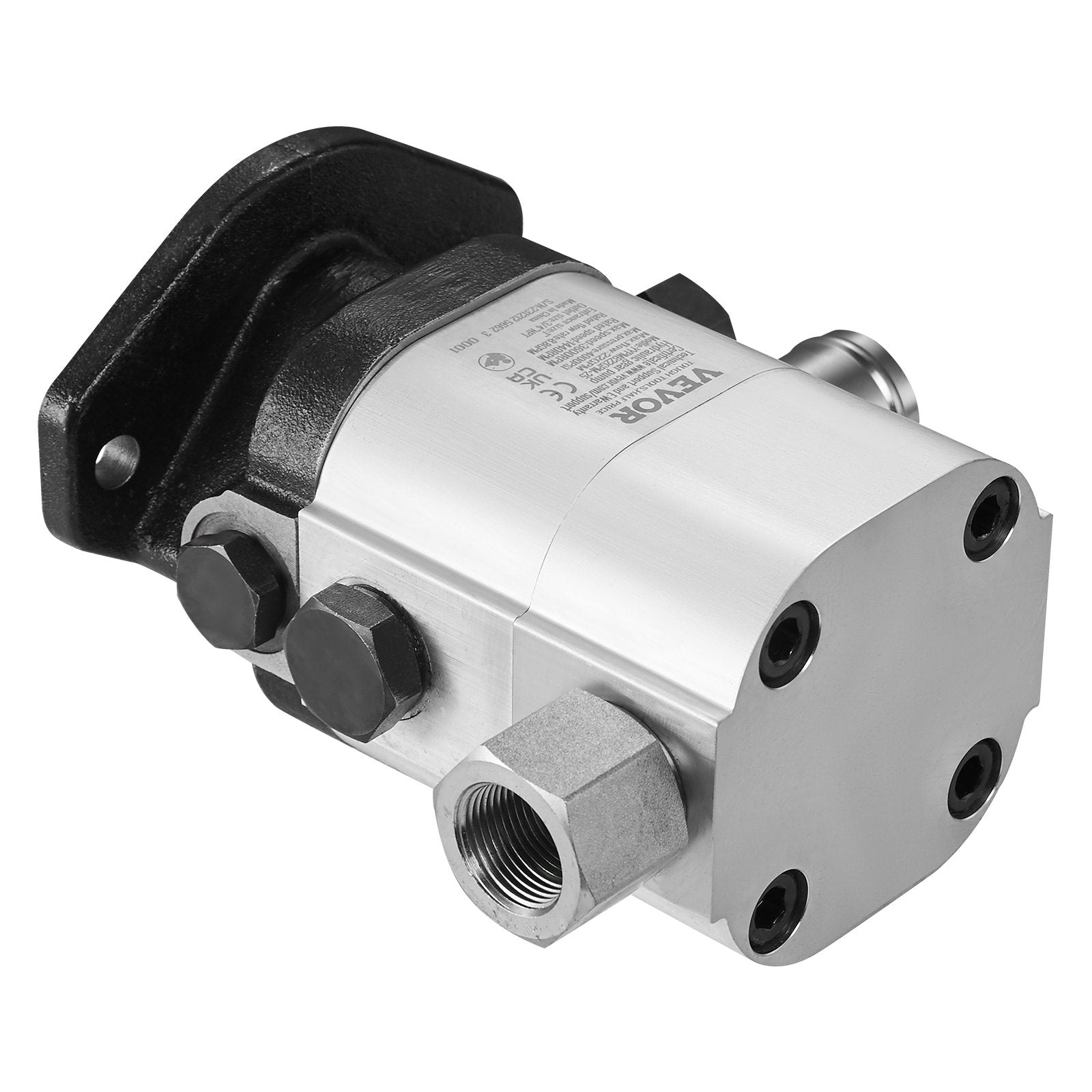 VEVOR Hydraulic Log Splitter Pump, 22GPM, 2 Stage 4000PSI Wood Log Splitter Pump, 1'' Inlet 3/4'' NPT Outlet 3600 RPM Aluminum Hydraulic Gear Pump, for Small Engine Mounting Log Splitters Snowplow 