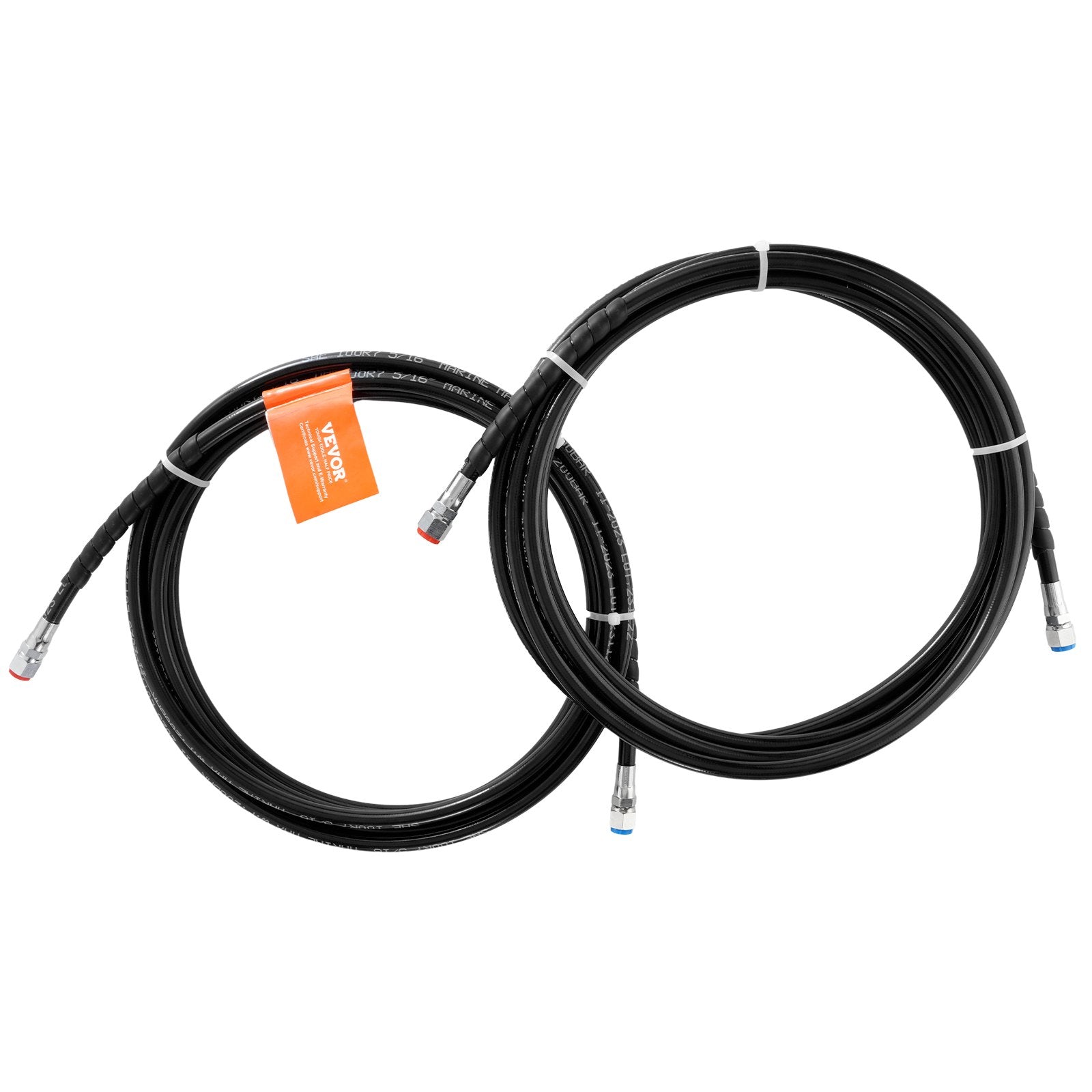 VEVOR Outboard Hose Kit, 20 ft Hydraulic Steering Hose, 2-Piece Leak-Proof TPEE Hydraulic Boat Hoses, Compatible with Marine Hydraulic Outboard Steering Boat System up to 300 HP 