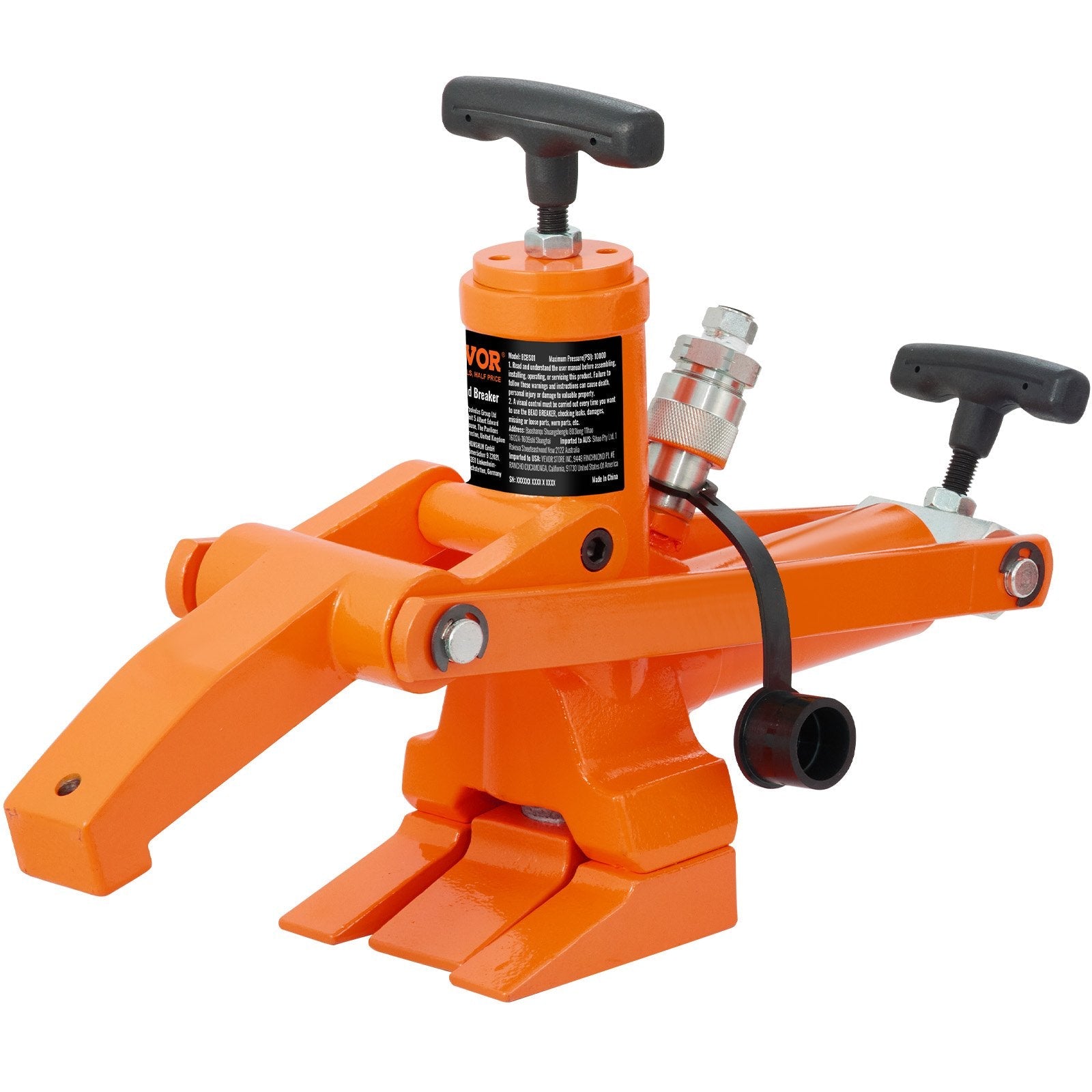 VEVOR Hydraulic Bead Breaker, 10000 PSI Tire Bead Breaker with Metal Foot Pump, Heavy-duty Steel Bead Breaker Tool for Tractors, Trucks, Buses, Lawn Mowers, ATVs 