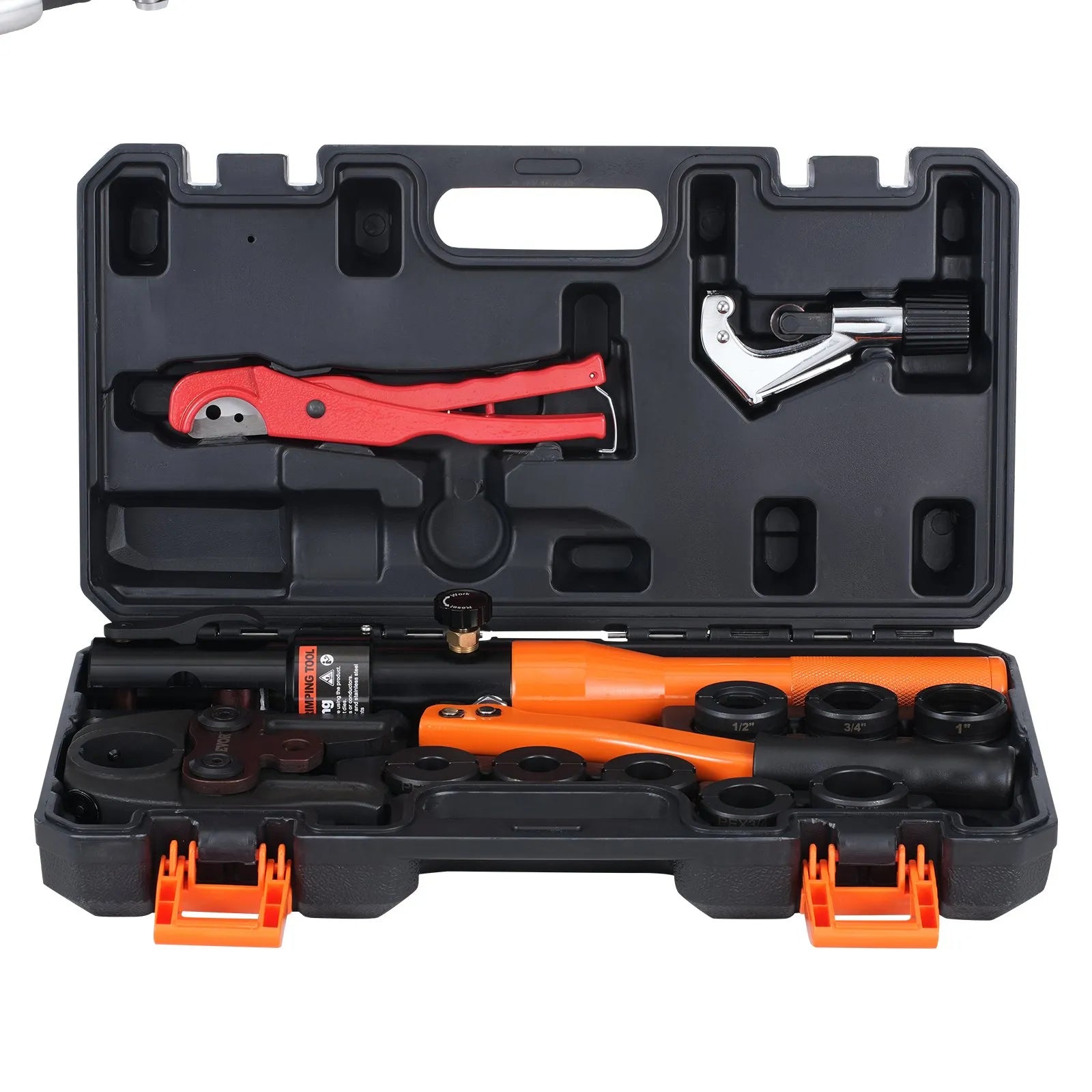 VEVOR Copper Tube Fittings Crimping Tool with 8 Jaws Pipe Cutter 360° Rotatable