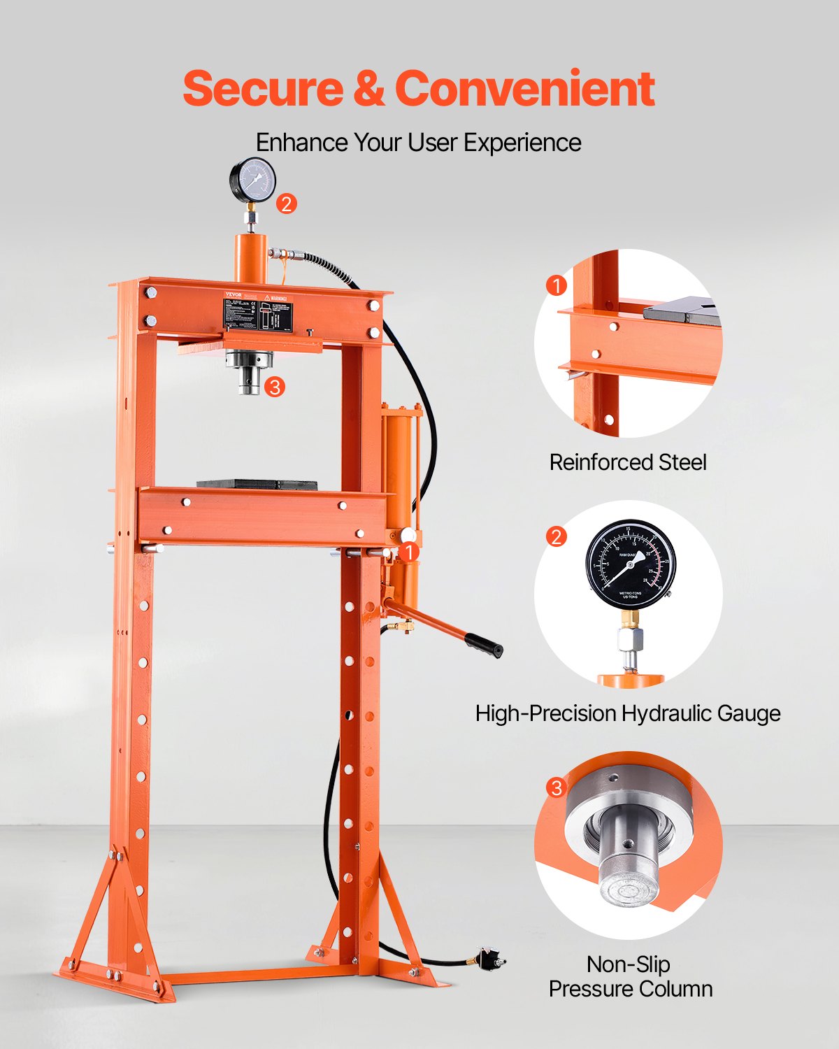 VEVOR 20 T Hydraulic Shop Press Hydraulic Press with Press Plate for Bending 