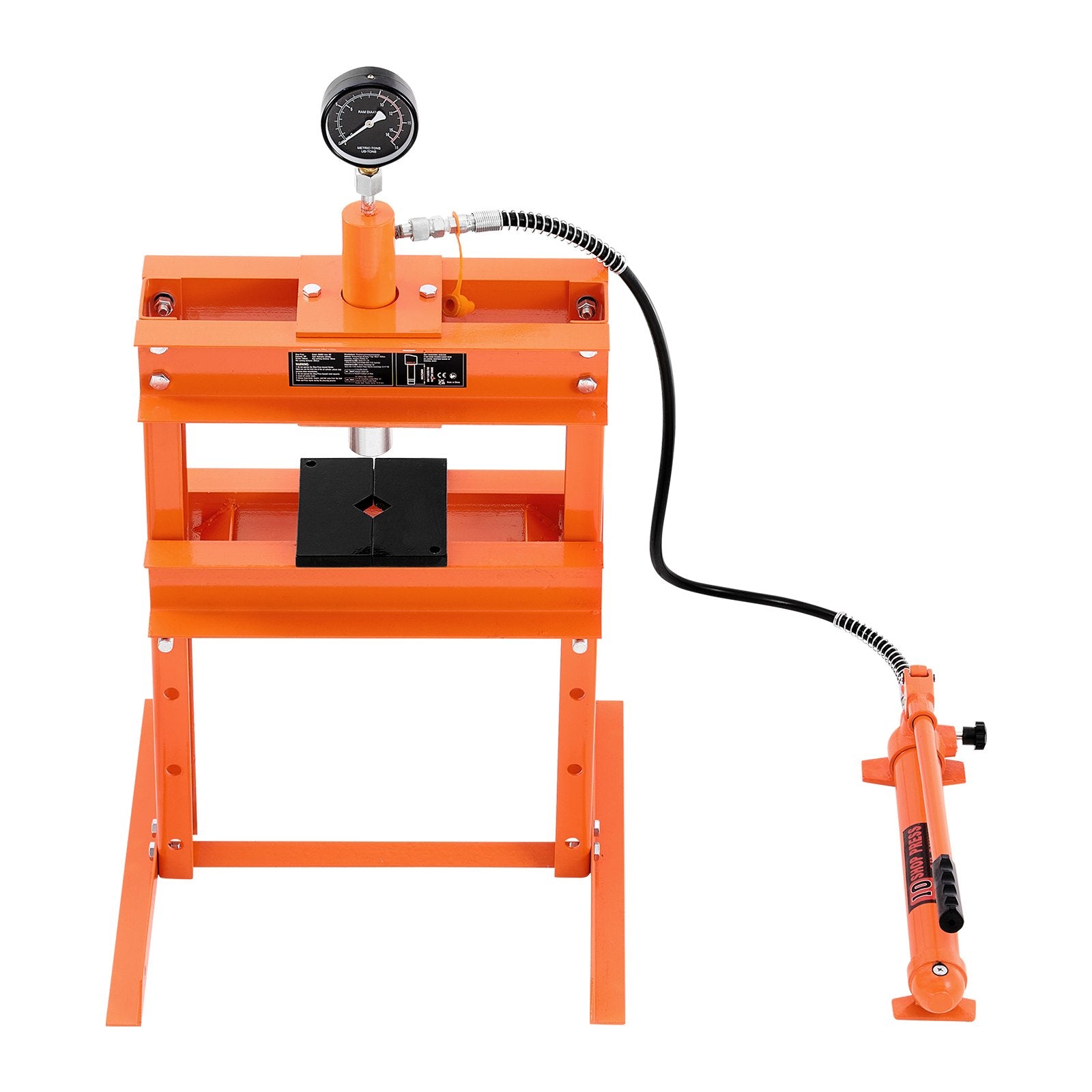 VEVOR 10 T Hydraulic Shop Press Hydraulic Press with Press Plate for Bending 