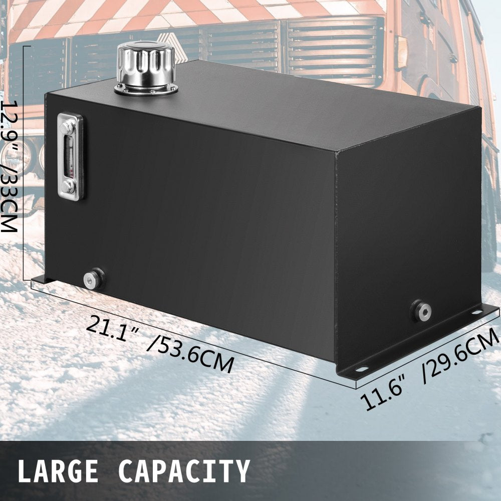 Hydraulic Reservoir Oil Tank Fuel Tank 10 Gal Steel with Filter & Temp Gauge 