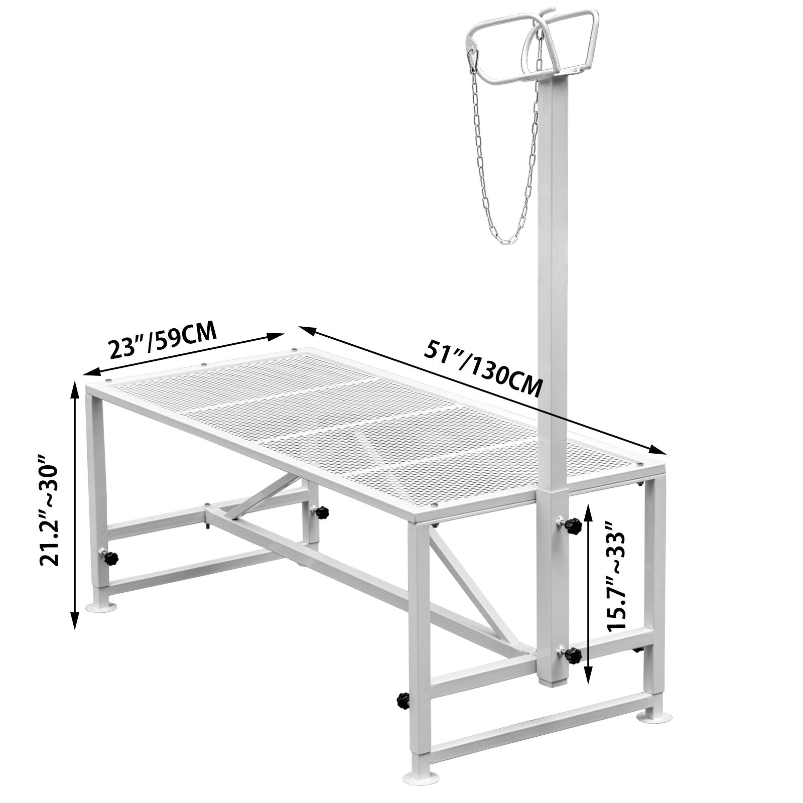 VEVOR Livestock Stand, 51x23 inches Trimming Stand with Straight Head Piece, Goat Trimming Stand Metal Frame Sheep Shearing Stand Livestock Trimming Stands for Sheep, Goats, and Other Livestock 