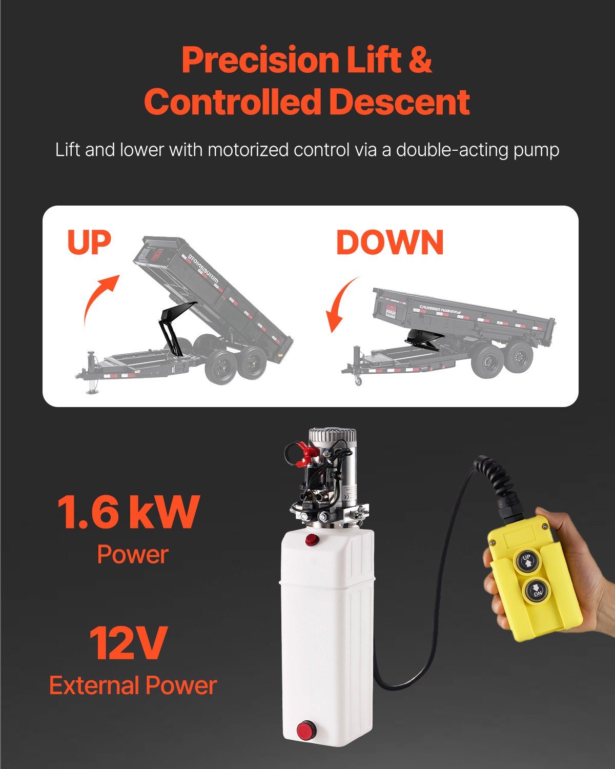 VEVOR Hydraulic Scissor Hoist Kit 8 T Hydraulic Dump Lift Kit for Dump Trailers 