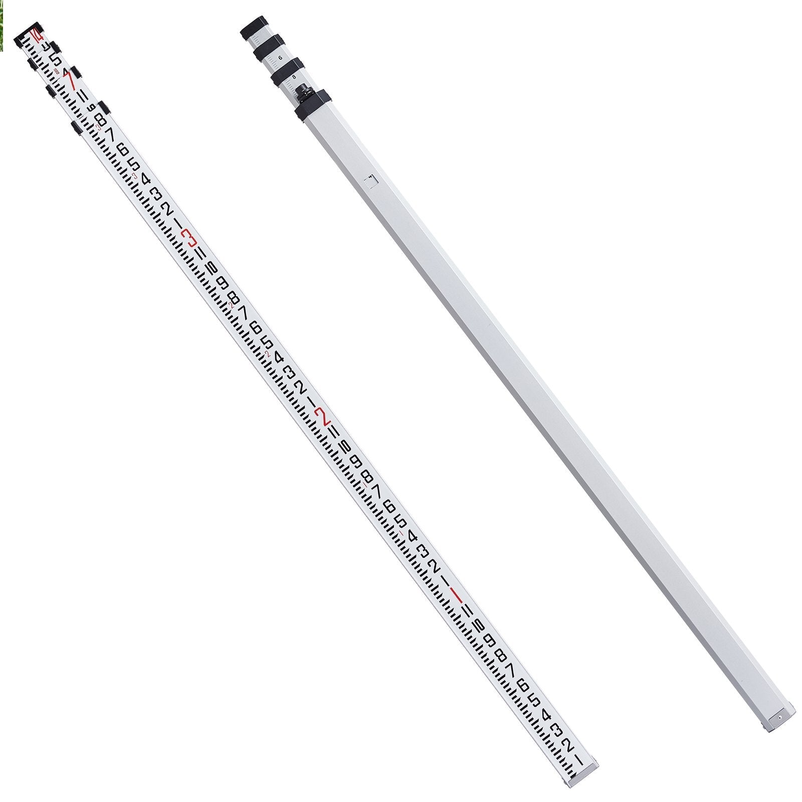 VEVOR Measuring Rod 14-Feet/8ths 4 Sections Telescopic Grade Rod 1/8in w/ Bag 