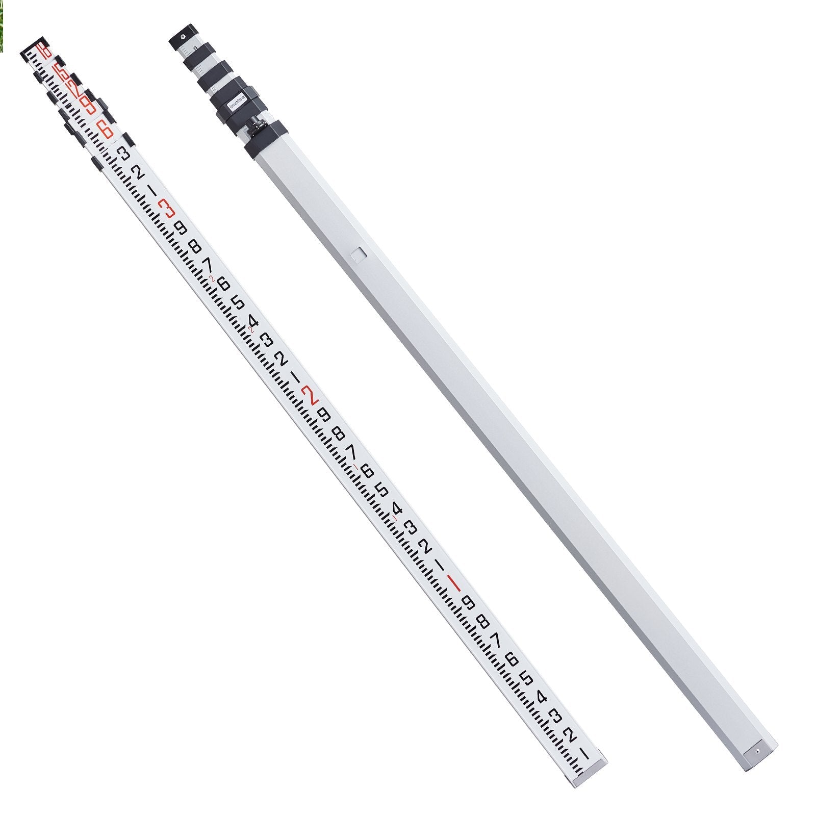 VEVOR Measuring Rod 18-Feet/10ths 6 Sections Telescopic Grade Rod 1/10ft w/ Bag 