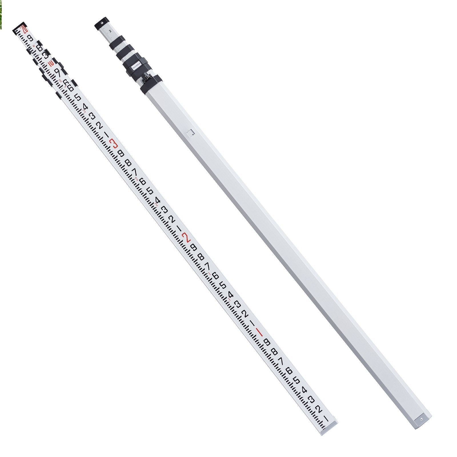 VEVOR Measuring Rod 20-Feet/10ths 6 Sections Telescopic Grade Rod 1/10ft w/ Bag 