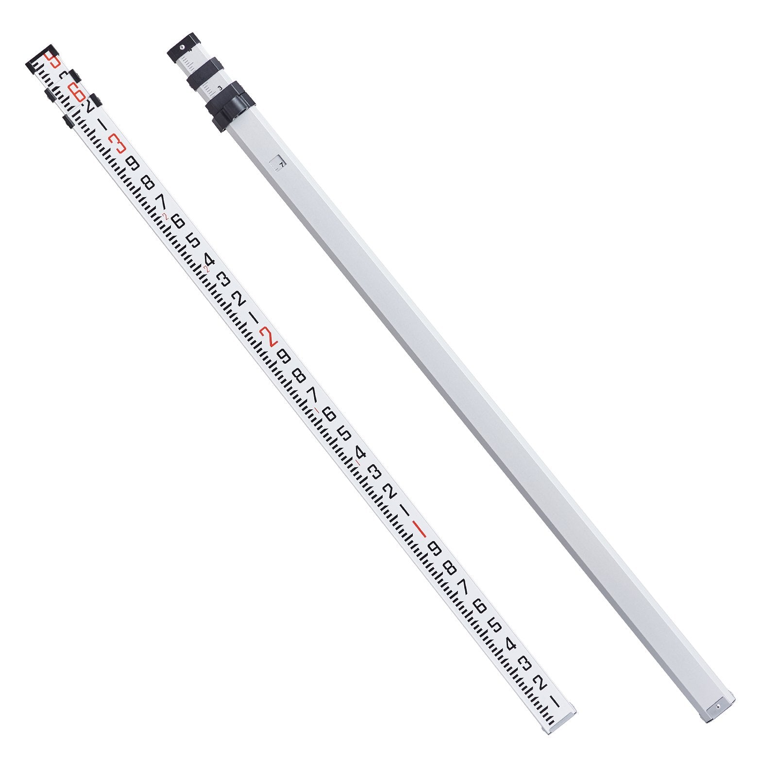 VEVOR Measuring Rod 9-Feet/10ths 3 Sections Telescopic Grade Rod 1/10ft w/ Bag 