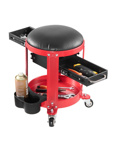 VEVOR Rolling Mechanic Stool Garage Seat 300 lbs Load with Wheels & Storage 