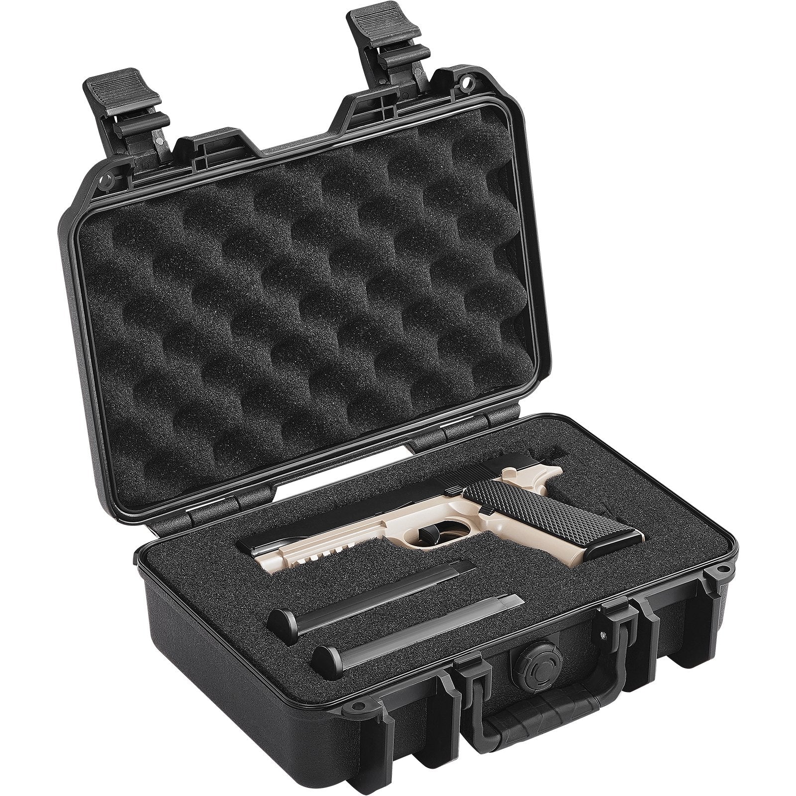 VEVOR Hard Pistol Cases with Pre-cut PU Foam Lockable Pistol Case for 1 Pistol 
