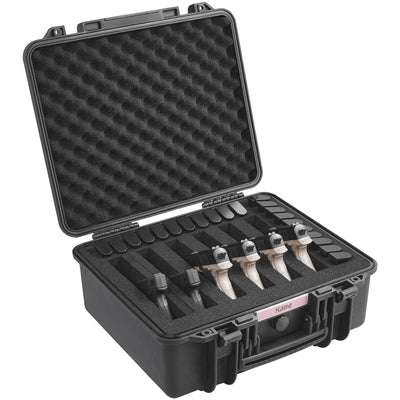 VEVOR Hard Pistol Cases with Pre-cut PU Foam Lockable Pistol Case for 6 Pistol 