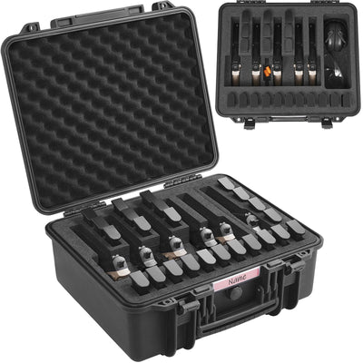VEVOR Hard Pistol Cases with Pre-cut Lining Lockable Pistol Case for 6 Pistol 