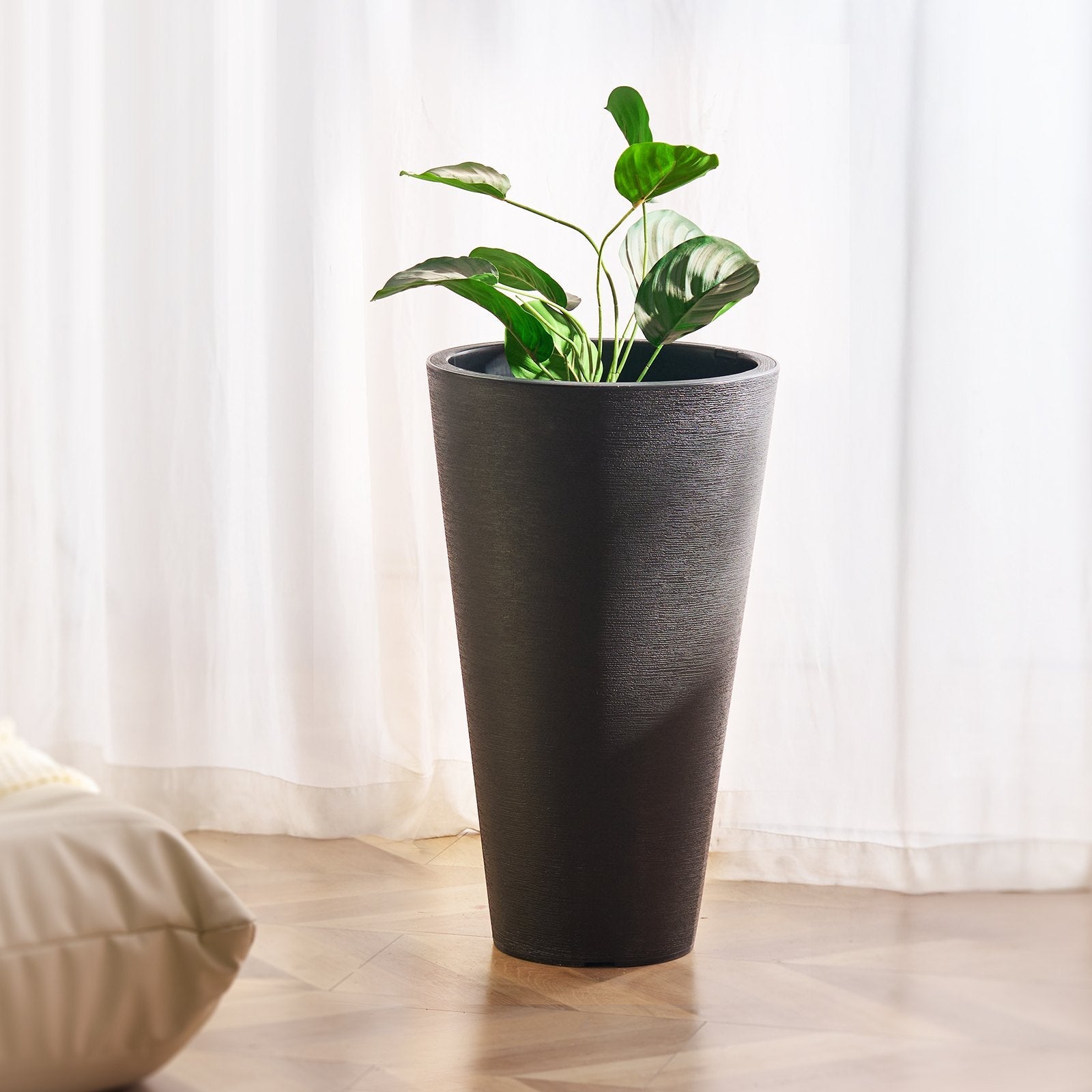 VEVOR Tall Planter Set of 2 Round Tapered Plant Pots 24 in for Outdoor Indoor 