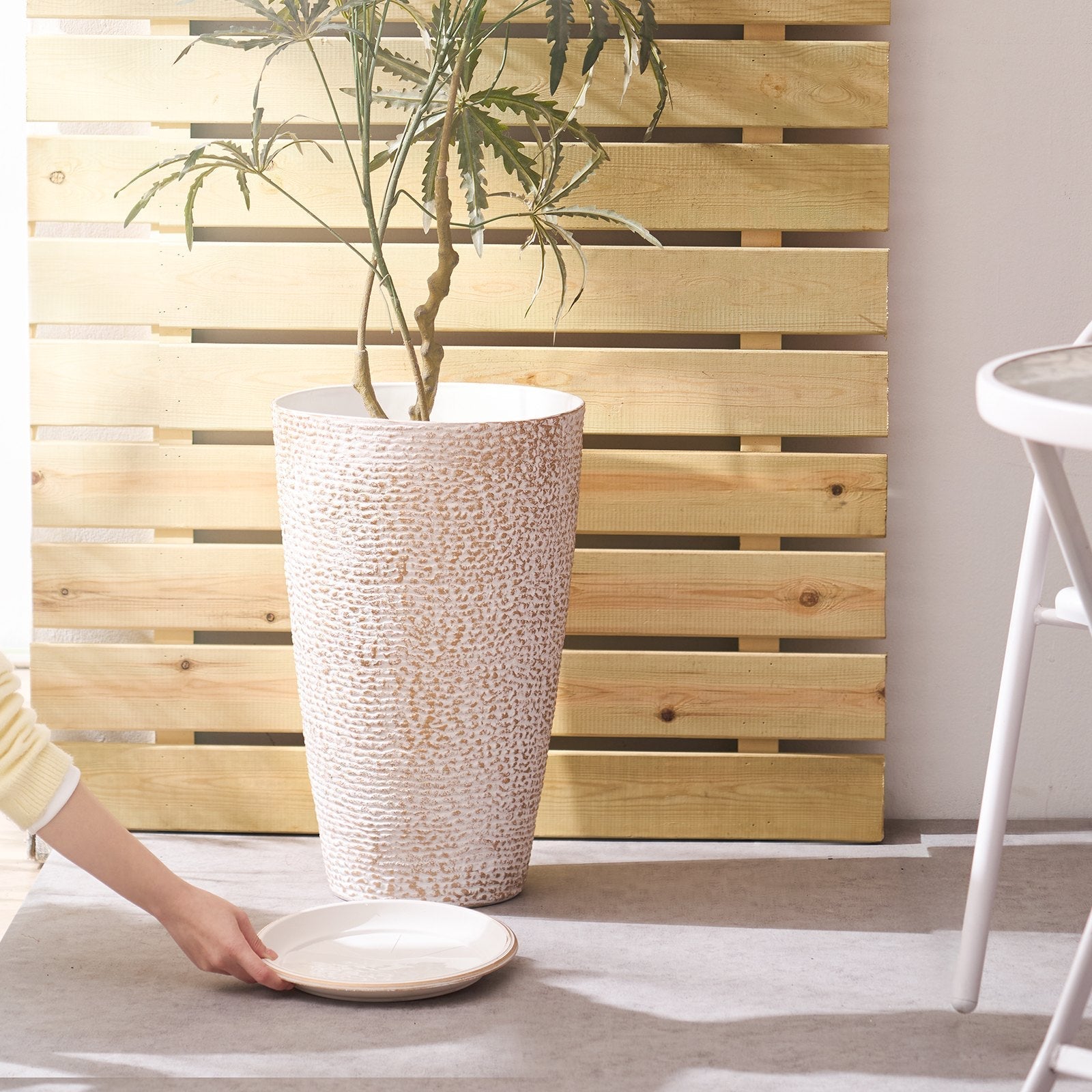 VEVOR Tall Planter Set of 2 Round Tapered Plant Pots 21 in for Outdoor Indoor 