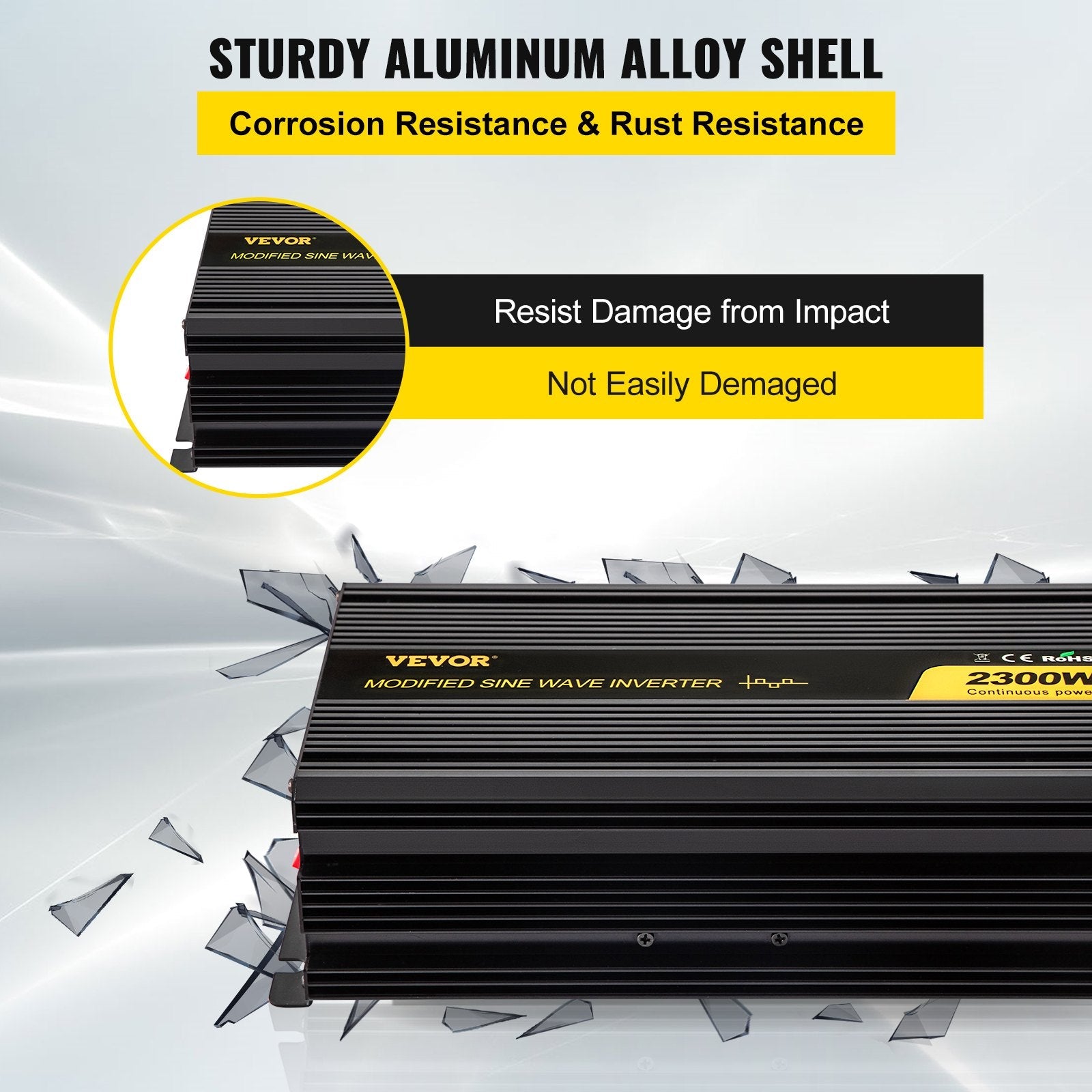 VEVOR Power Inverter, 2300W Modified Sine Wave Inverter, DC 24V to AC 120V Car Converter, with LCD Remote Controller, LED Indicator, AC Outlets Inverter for Truck RV Car Boat Travel Camping Emergency 