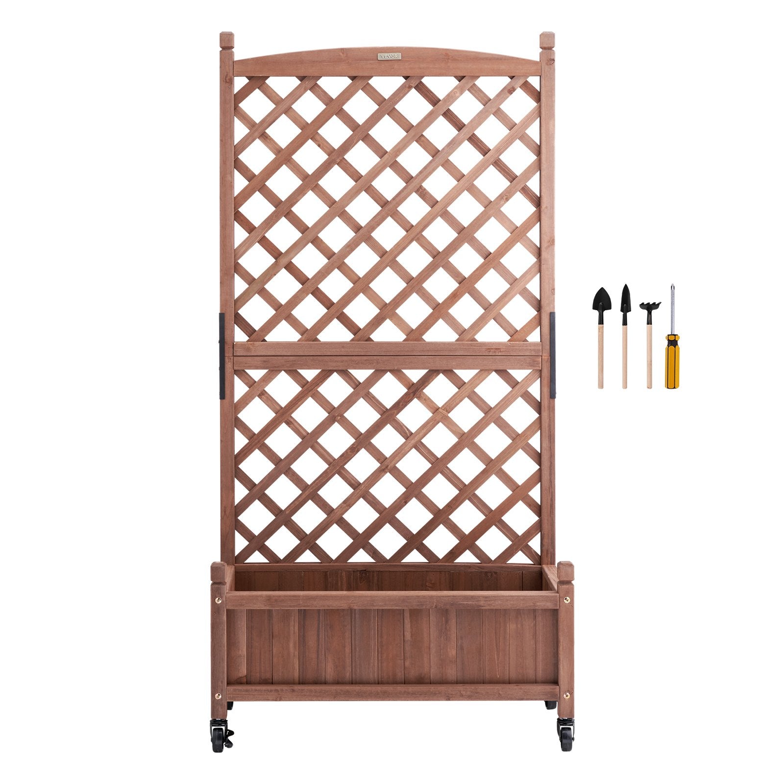 VEVOR 2 PCS Raised Garden Bed with Trellis Raised Planters 30" x 13" x 61.4" 