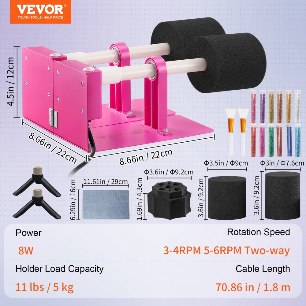 VEVOR Double Cup Turner 2-Arm Pen Turner with Epoxy Resin Kit for Beginners DIY 