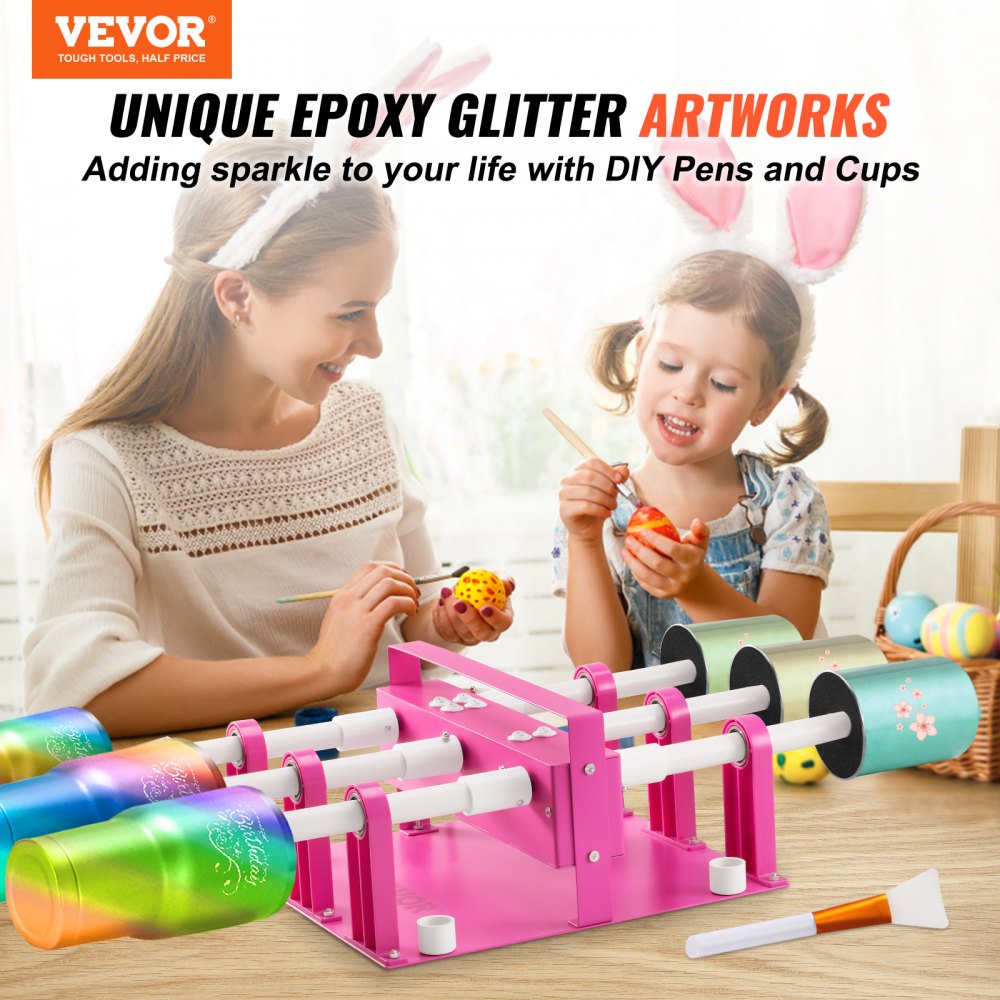 VEVOR 6 Cup Turner Multi Tumbler Spinner Six-Arm Crafts for Glitter Epoxy DIY 