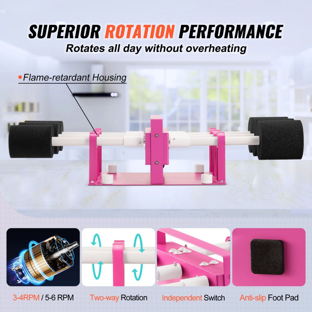 VEVOR 6 Cup Turner Multi Tumbler Spinner Six-Arm Crafts for Glitter Epoxy DIY 