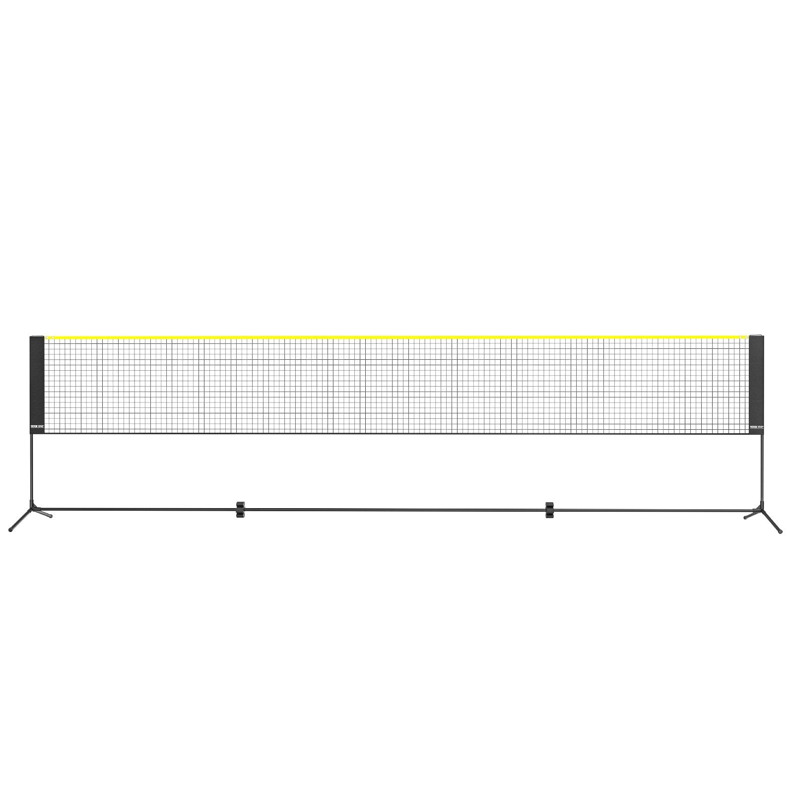 VEVOR Badminton Net, Height Adjustable Volleyball Net, 17ft Wide Foldable Pickleball Net, Portable Easy Setup Tennis Net Set with Poles, Stand and Carry Bag, for Kids Backyard Game Indoor Outdoor Use 